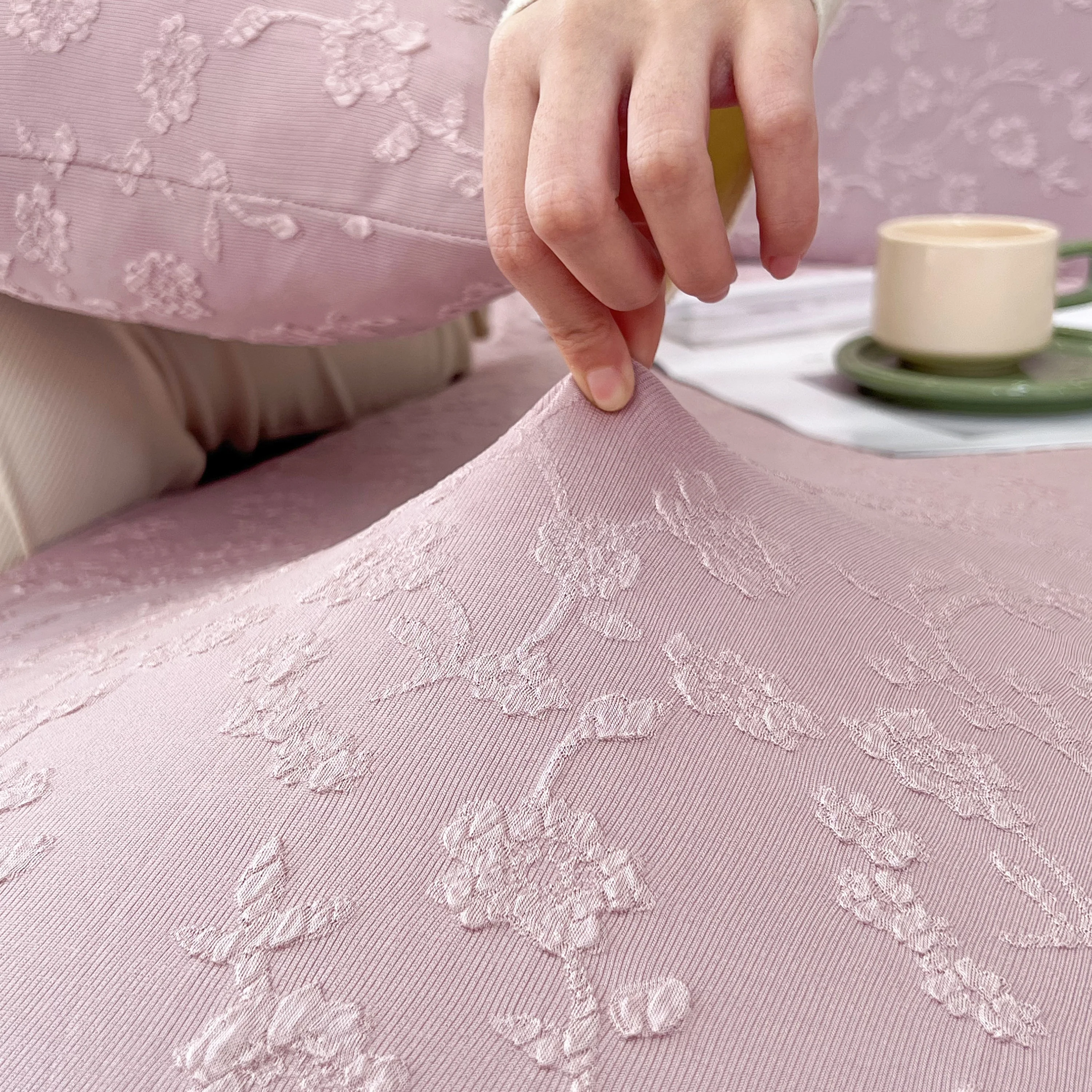 Frost Flower Cooling Silk Fabric Stretch Cushion Cover, Non-Slip Furniture Protector for Kids, Chaise Lounge Cushion Covers - Image 16