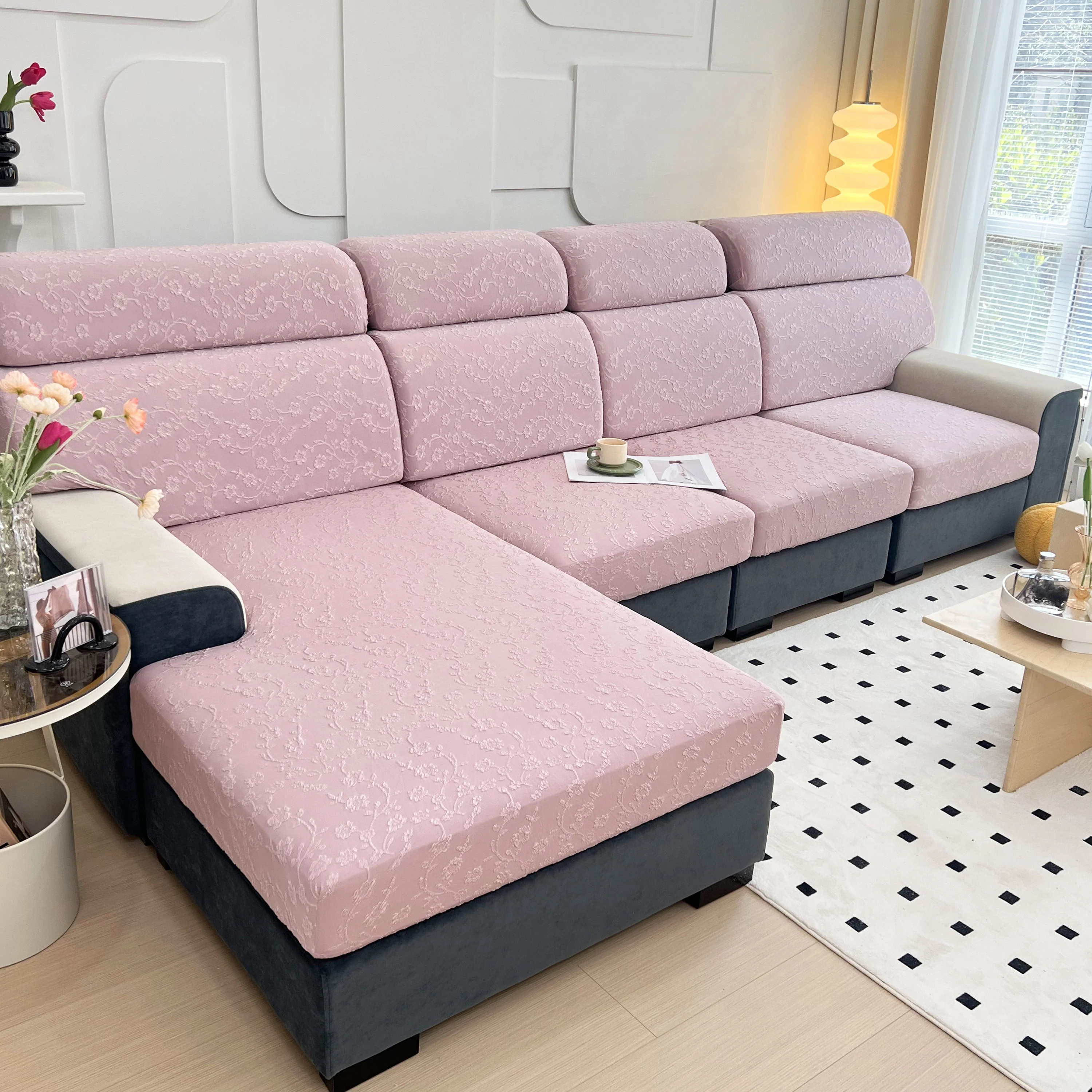 Frost Flower Cooling Silk Fabric Stretch Cushion Cover, Non-Slip Furniture Protector for Kids, Chaise Lounge Cushion Covers - Image 18