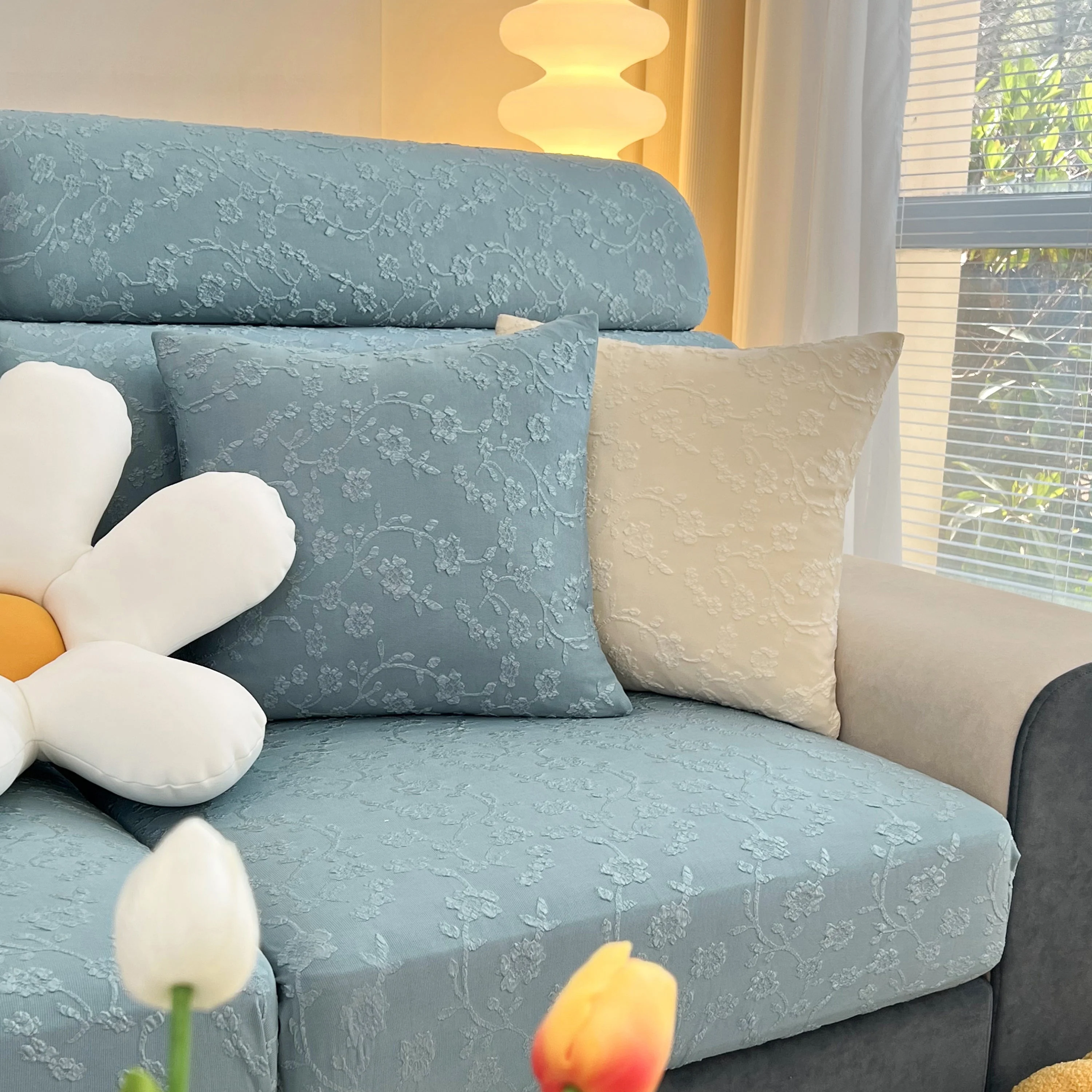 Frost Flower Cooling Silk Fabric Stretch Cushion Cover, Non-Slip Furniture Protector for Kids, Chaise Lounge Cushion Covers - Image 19