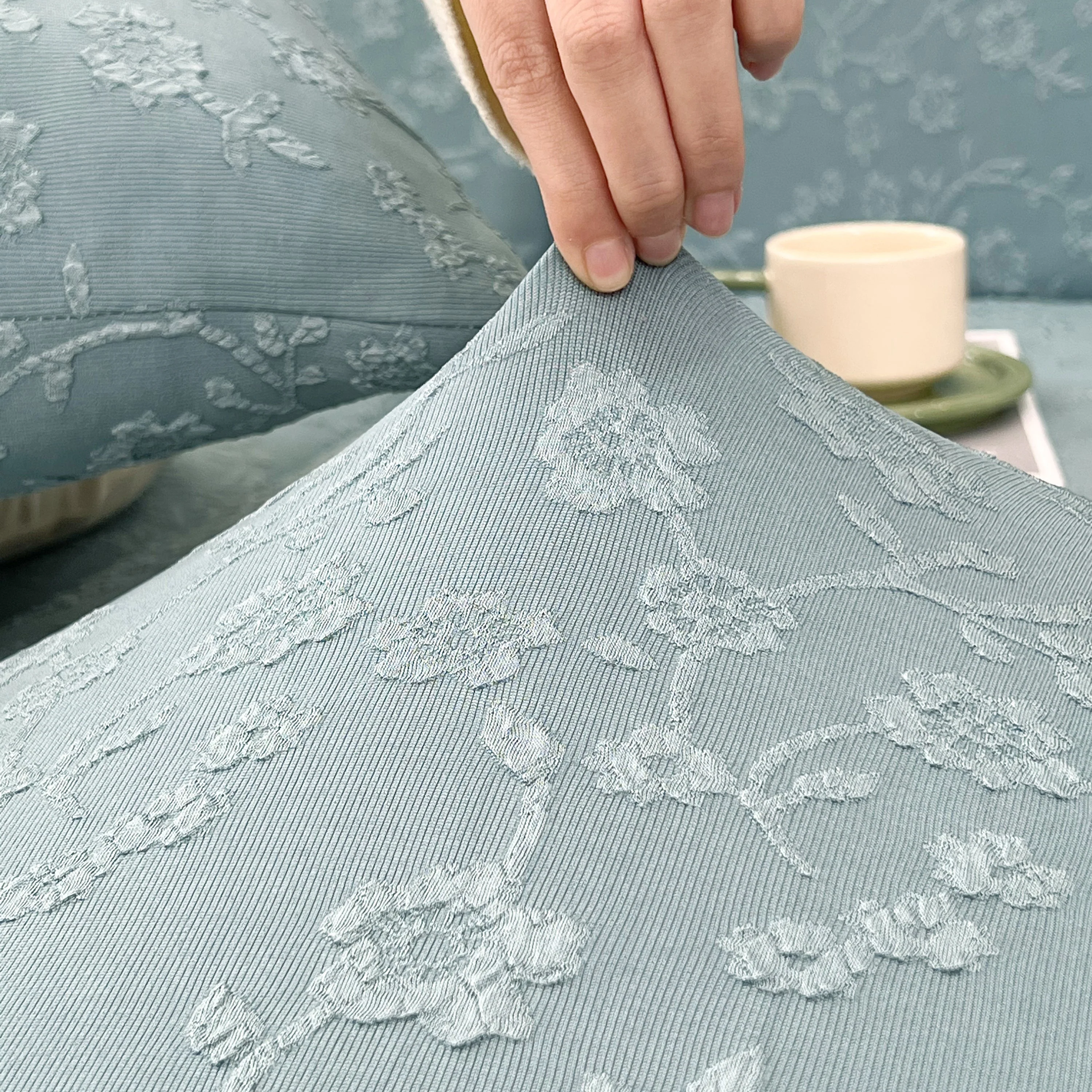 Frost Flower Cooling Silk Fabric Stretch Cushion Cover, Non-Slip Furniture Protector for Kids, Chaise Lounge Cushion Covers - Image 22