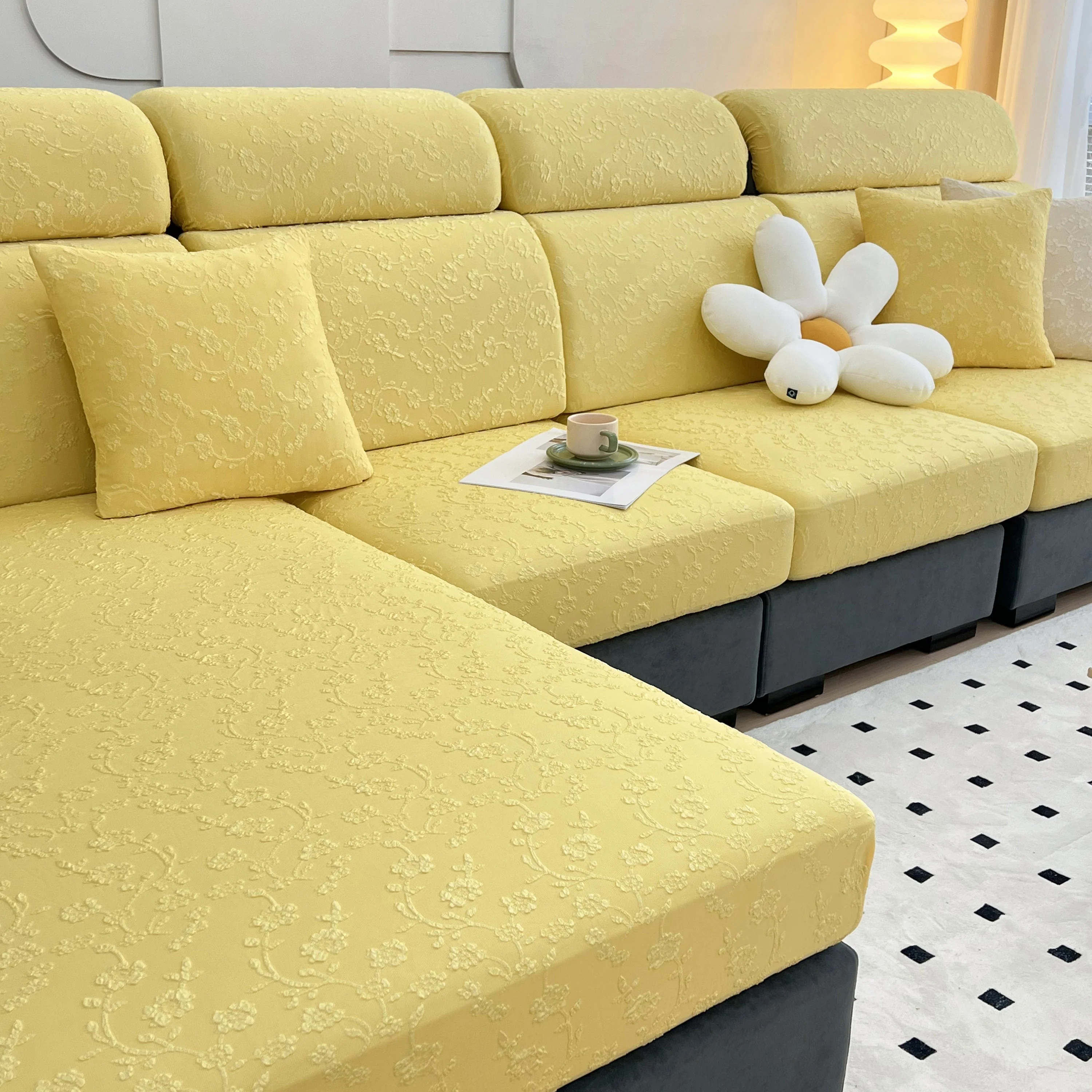 Frost Flower Cooling Silk Fabric Stretch Cushion Cover, Non-Slip Furniture Protector for Kids, Chaise Lounge Cushion Covers - Image 25