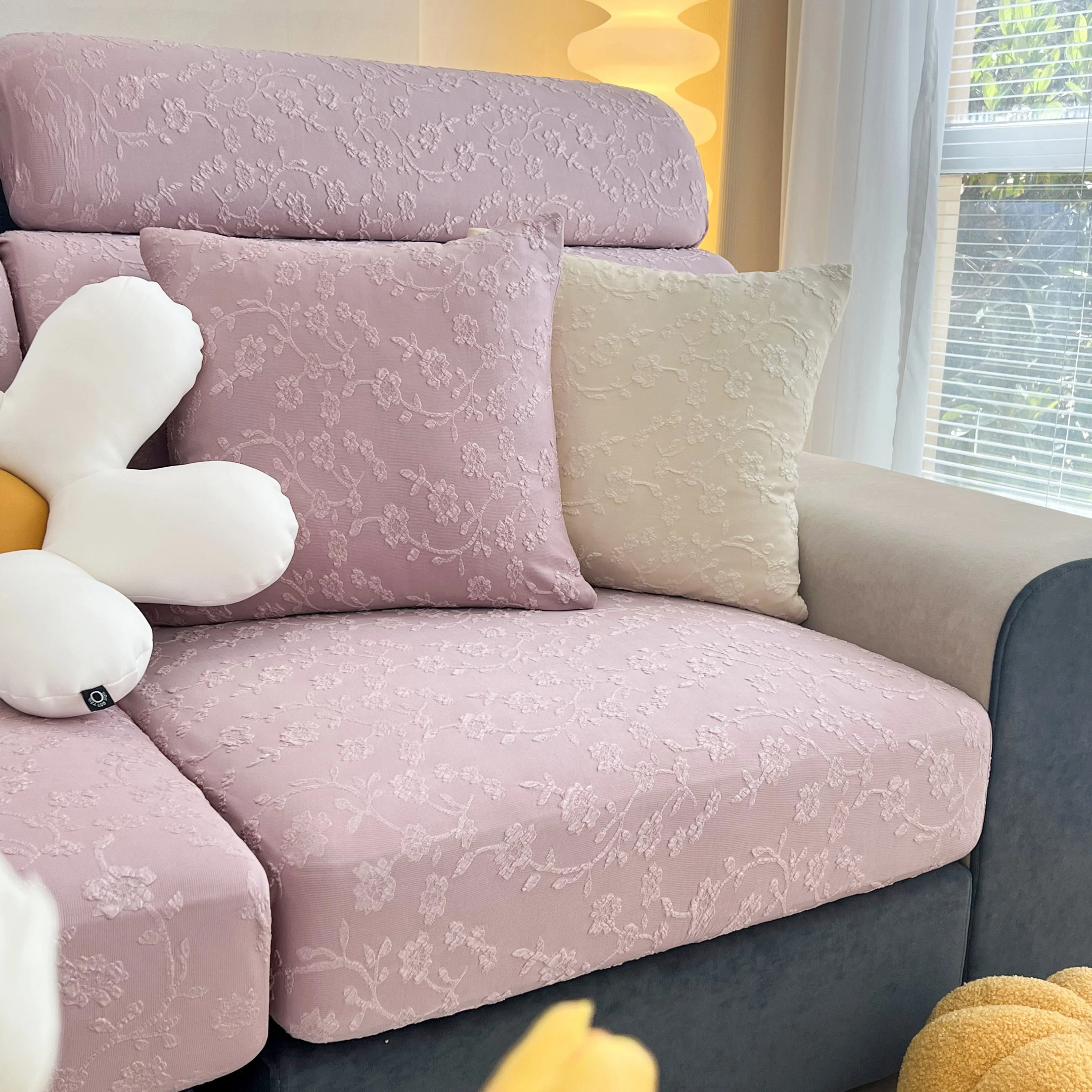 Frost Flower Cooling Silk Fabric Stretch Cushion Cover, Non-Slip Furniture Protector for Kids, Chaise Lounge Cushion Covers - Image 36