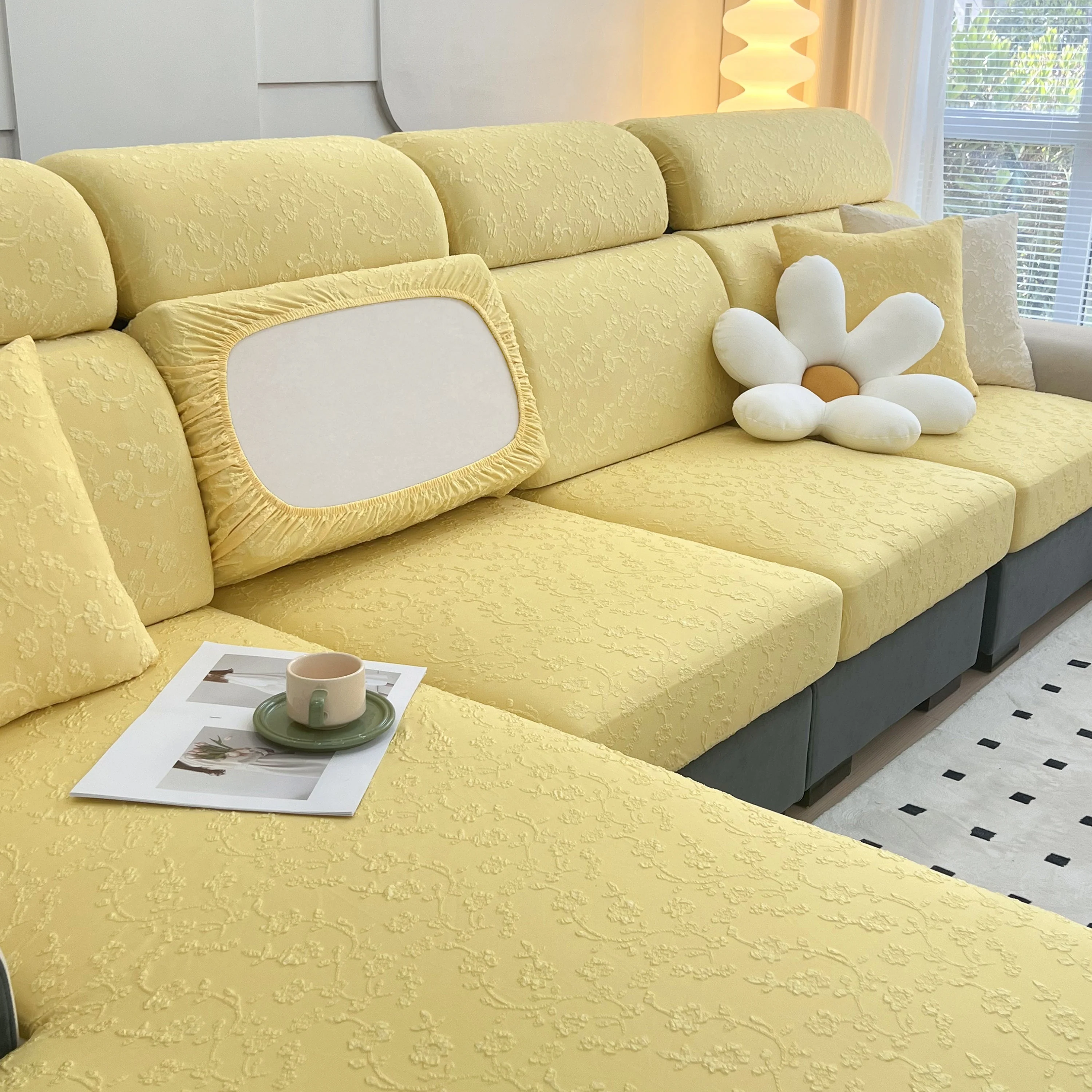 Frost Flower Cooling Silk Fabric Stretch Cushion Cover, Non-Slip Furniture Protector for Kids, Chaise Lounge Cushion Covers - Image 48