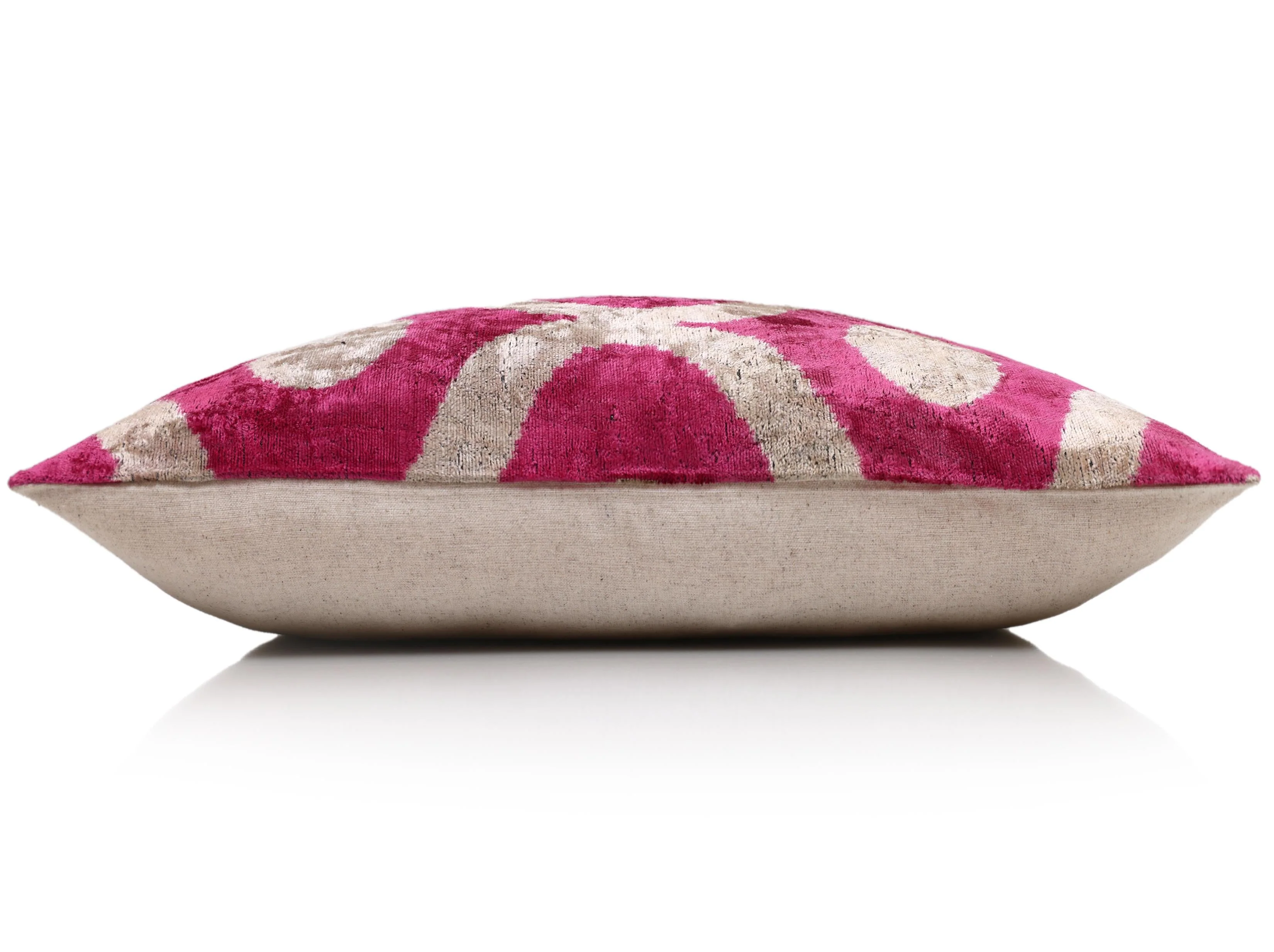 Fuchsia Orbit Silk Velvet Pillow 16x24 Handmade Luxury Lumbar Cushion - Image 4