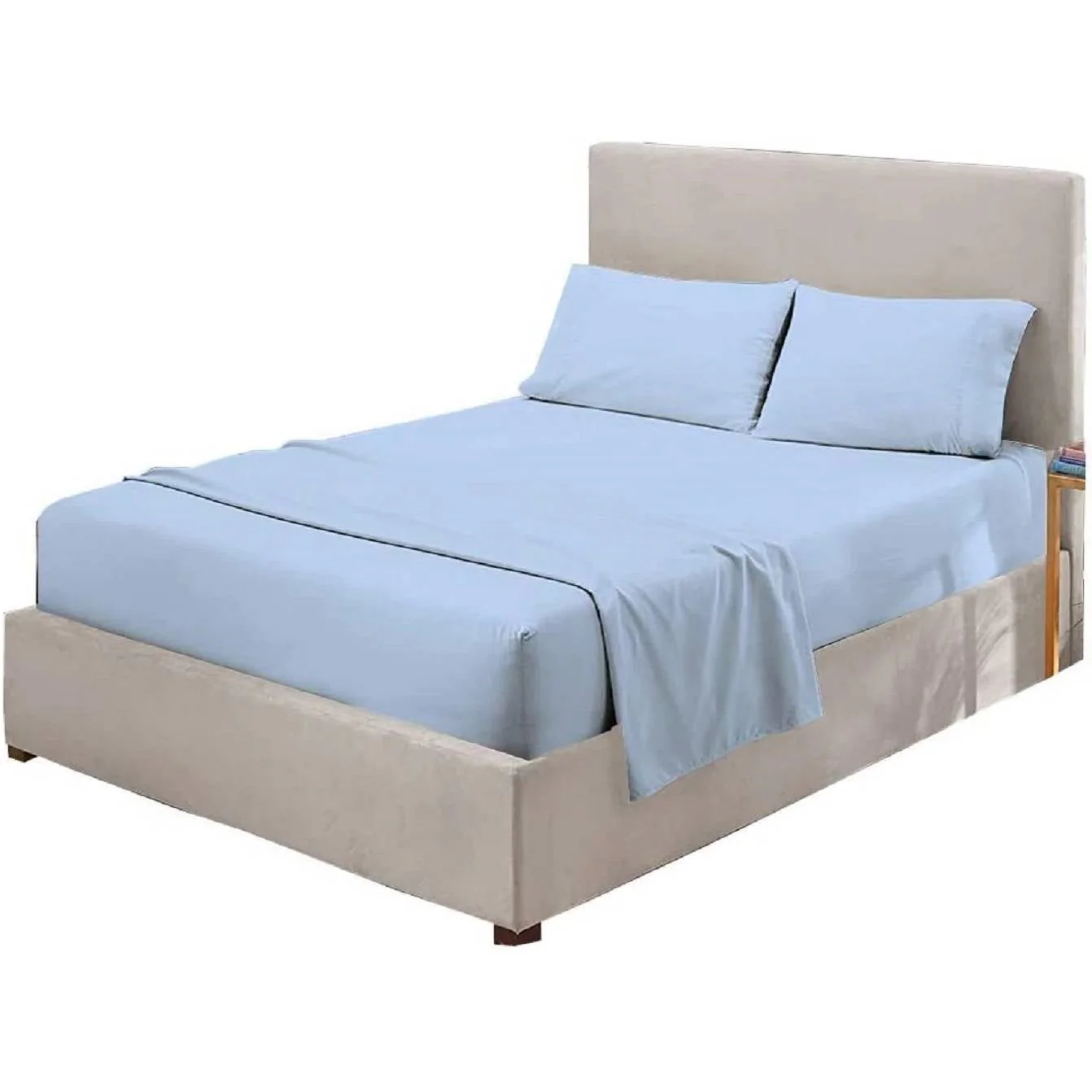 Full Blue 100-Percent Egyptian Cotton 1000 Thread Count 4-Piece Sheet Set - Image 2