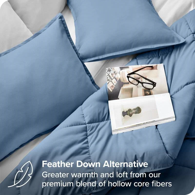 Full/Double Size All Season Super Soft Down Alternative Comforter Set Blue - Image 4