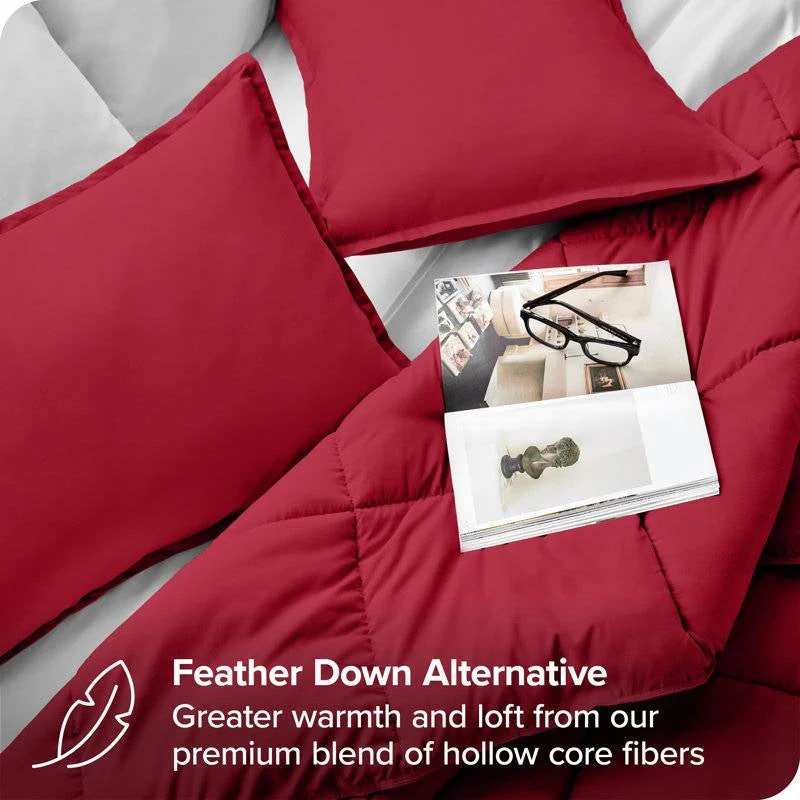 Full/Double Size All Season Super Soft Down Alternative Comforter Set Red - Image 4