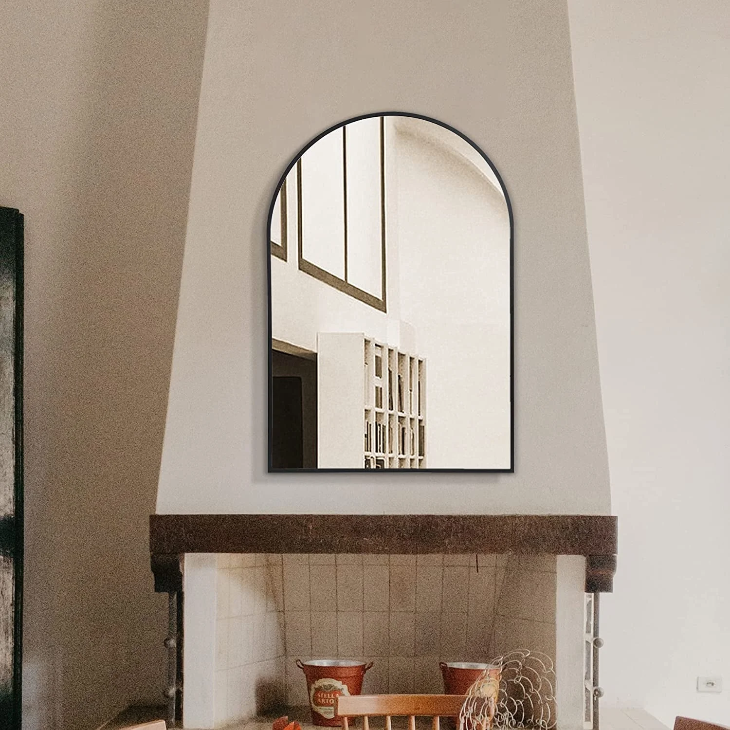 Full-Length Arched Bathroom Mirror – Metal Frame - Image 2