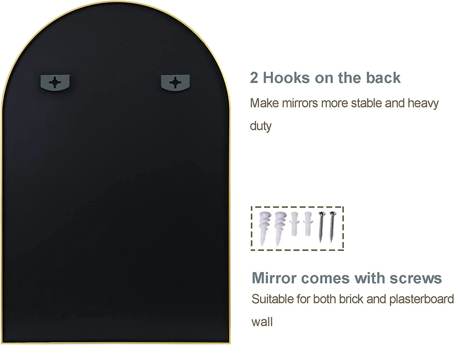 Full-Length Arched Bathroom Mirror – Metal Frame - Image 4