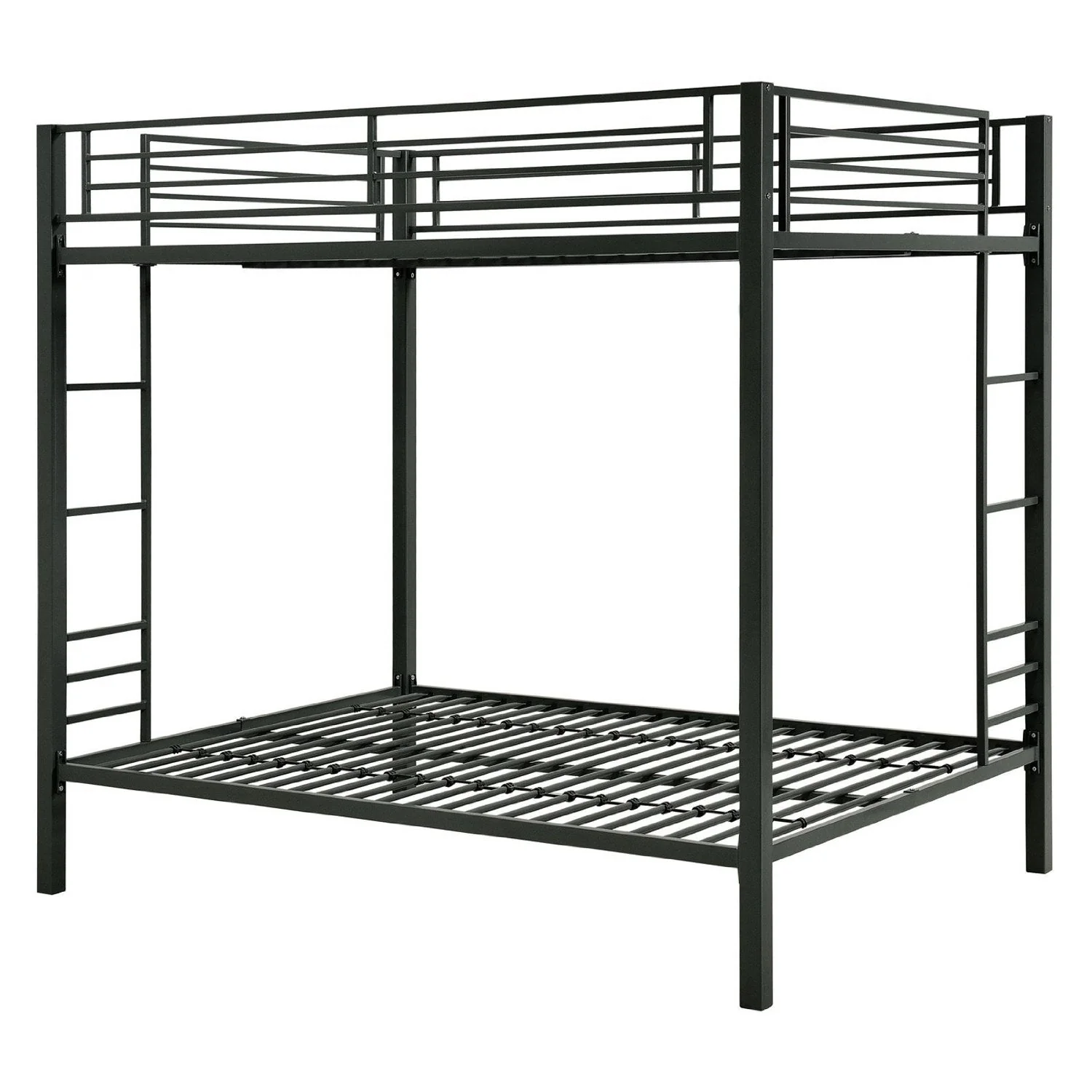 Full over Full size Sturdy Black Metal Bunk Bed - Image 3