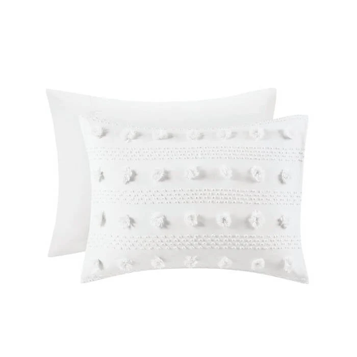 Full/Queen 3-Piece Ivory Pompom Microfiber Comforter Set - Image 5
