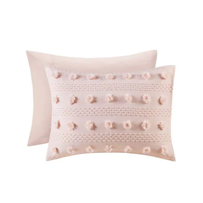 Full/Queen 3-Piece Pink Pompom Microfiber Comforter Set - Image 5