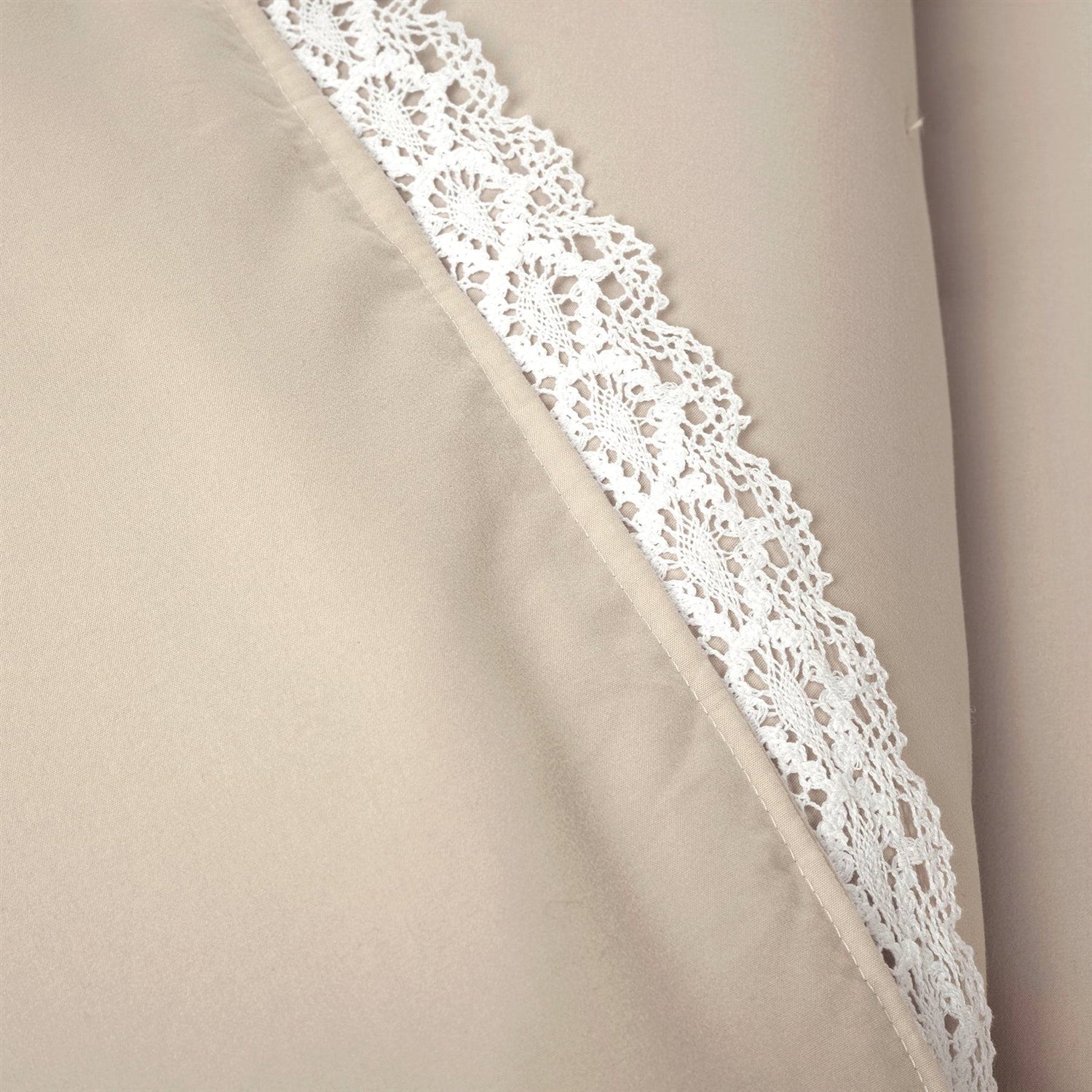 Full/Queen French Country Beige 5-Piece Lightweight Comforter Set w/ Lace Trim - Image 3
