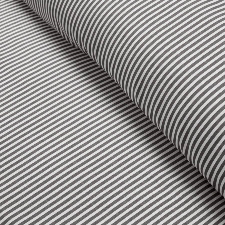 Full/Queen Grey White Stripe Ruffle Reversible 3 Piece Comforter Set - Image 3