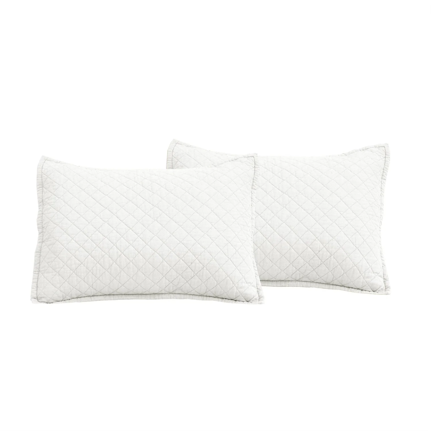 Full/Queen Lightweight Cotton Linen White Textured Reversible 3-Piece Quilt Set - Image 3