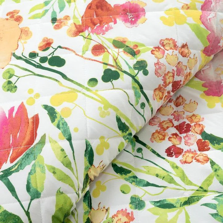 Full/Queen Lightweight Polyester Scalloped Edges Floral Quilt Set - Image 2