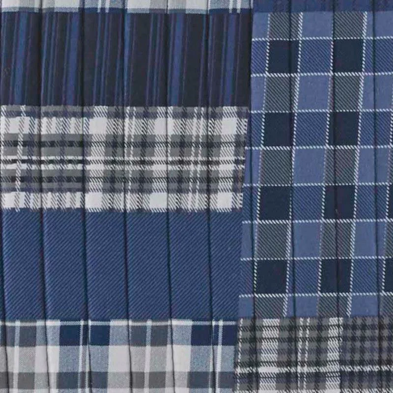 Full/Queen size 100-Percent Cotton Reversible 3 Piece Blue Patchwork Quilt Set - Image 3