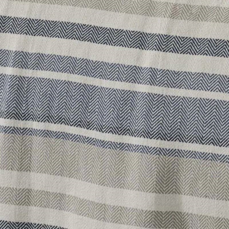 Full/Queen size Navy Blue Tan Cream Chevron Stripe Lightweight Cotton Blanket - Image 3