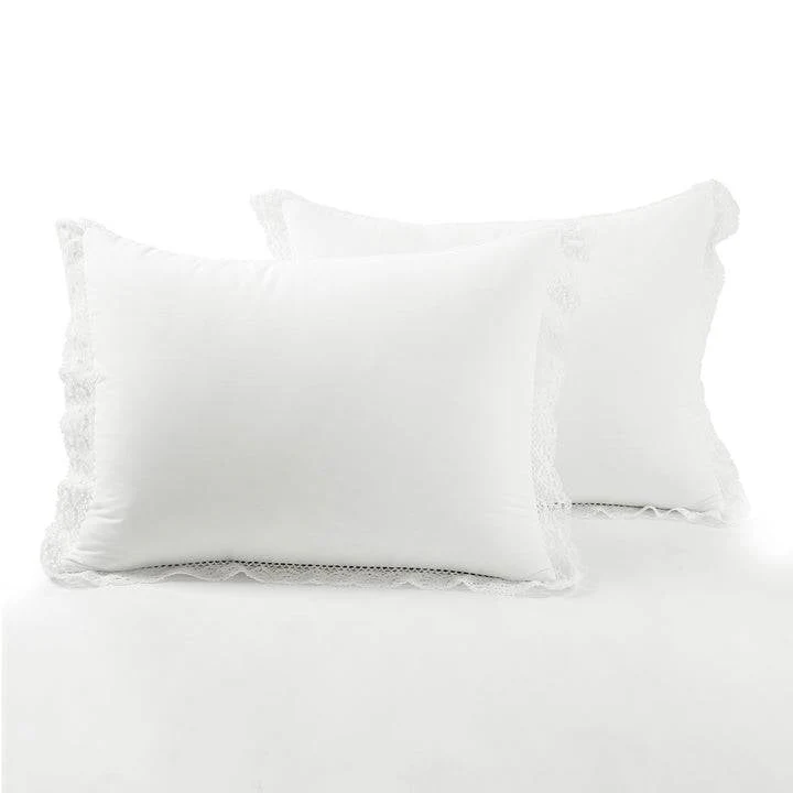Full/Queen size White 5-Piece Lightweight Comforter Set with Lace Trim - Image 4