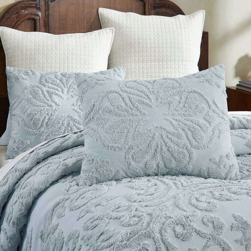 Full Size 100-Percent Cotton Chenille 3-Piece Coverlet Bedspread Set in Blue - Image 4