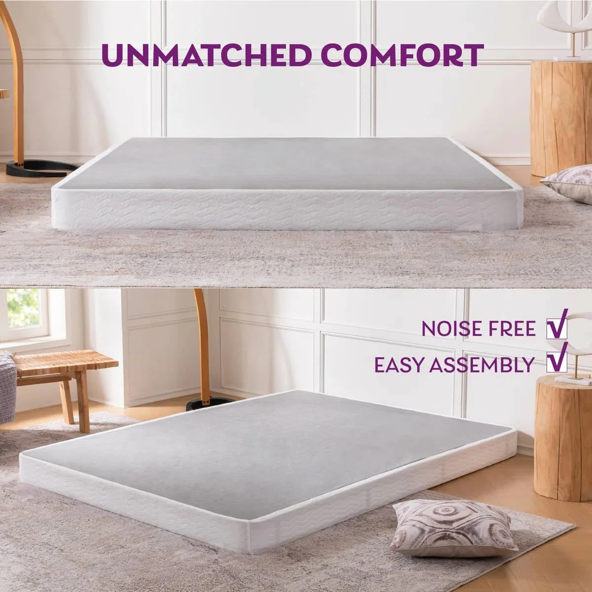 Full size 5-inch Low Profile Metal Box Spring Mattress Foundation with Cover - Image 3