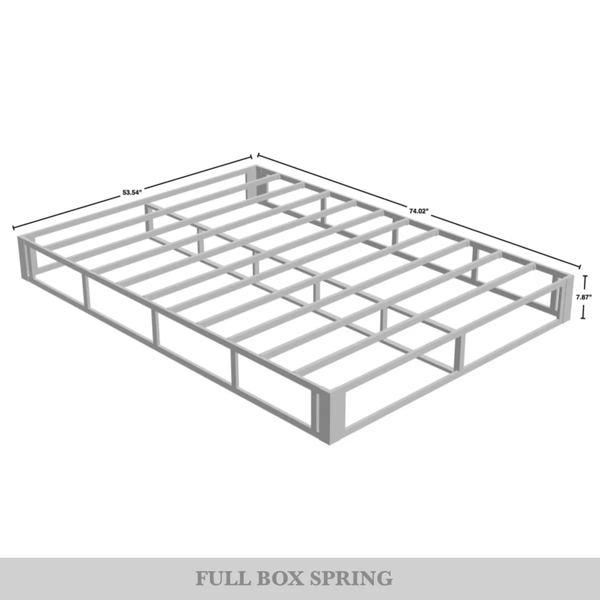 Full size 7.8-inch Metal Frame Box-Spring Foundation for Mattress with Cover - Image 5