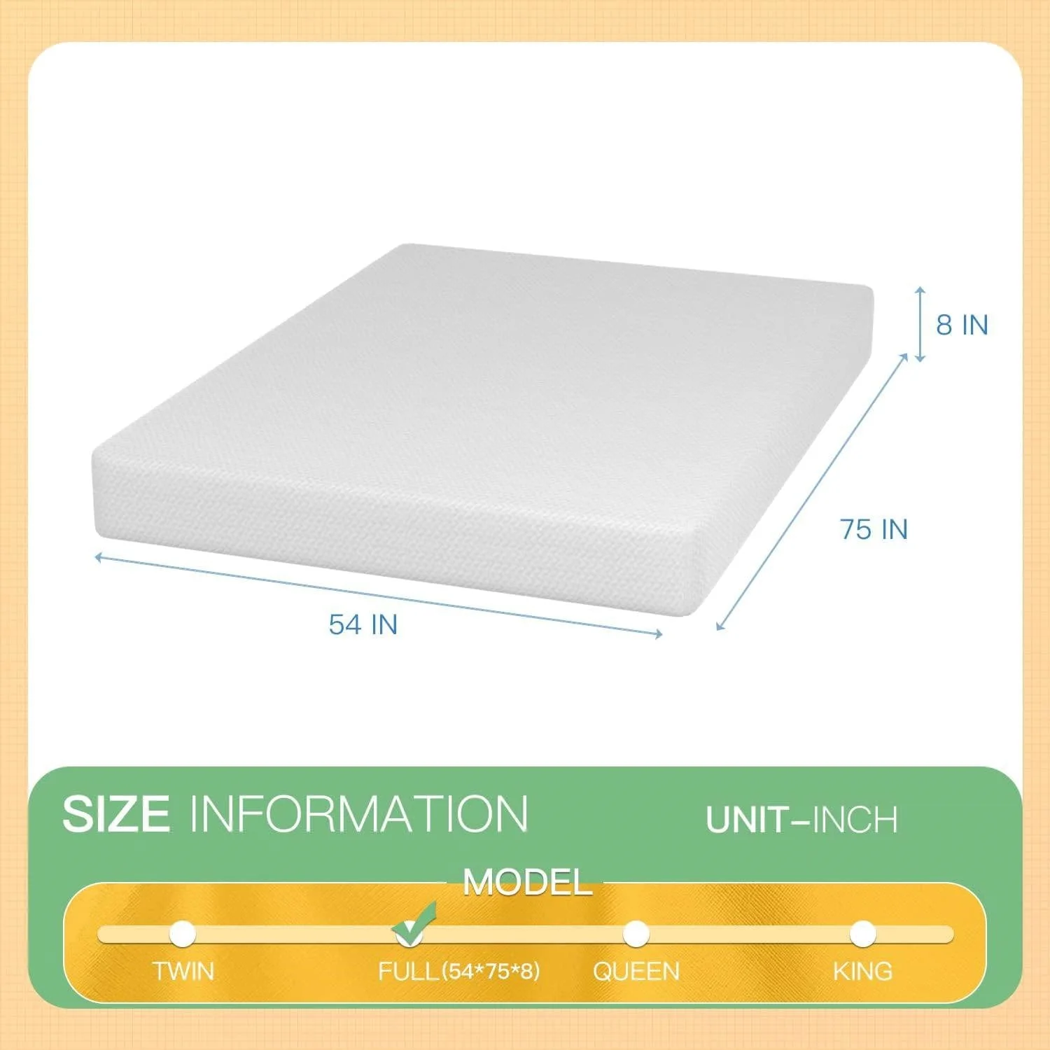 Full size 8-inch Thick Medium Firm Cool Gel Memory Foam Mattress - Image 5
