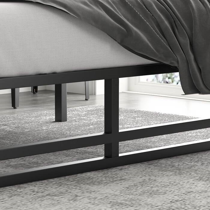 Full Size Black Metal Platform Bed Frame with Under-Bed Storage Space - Image 2