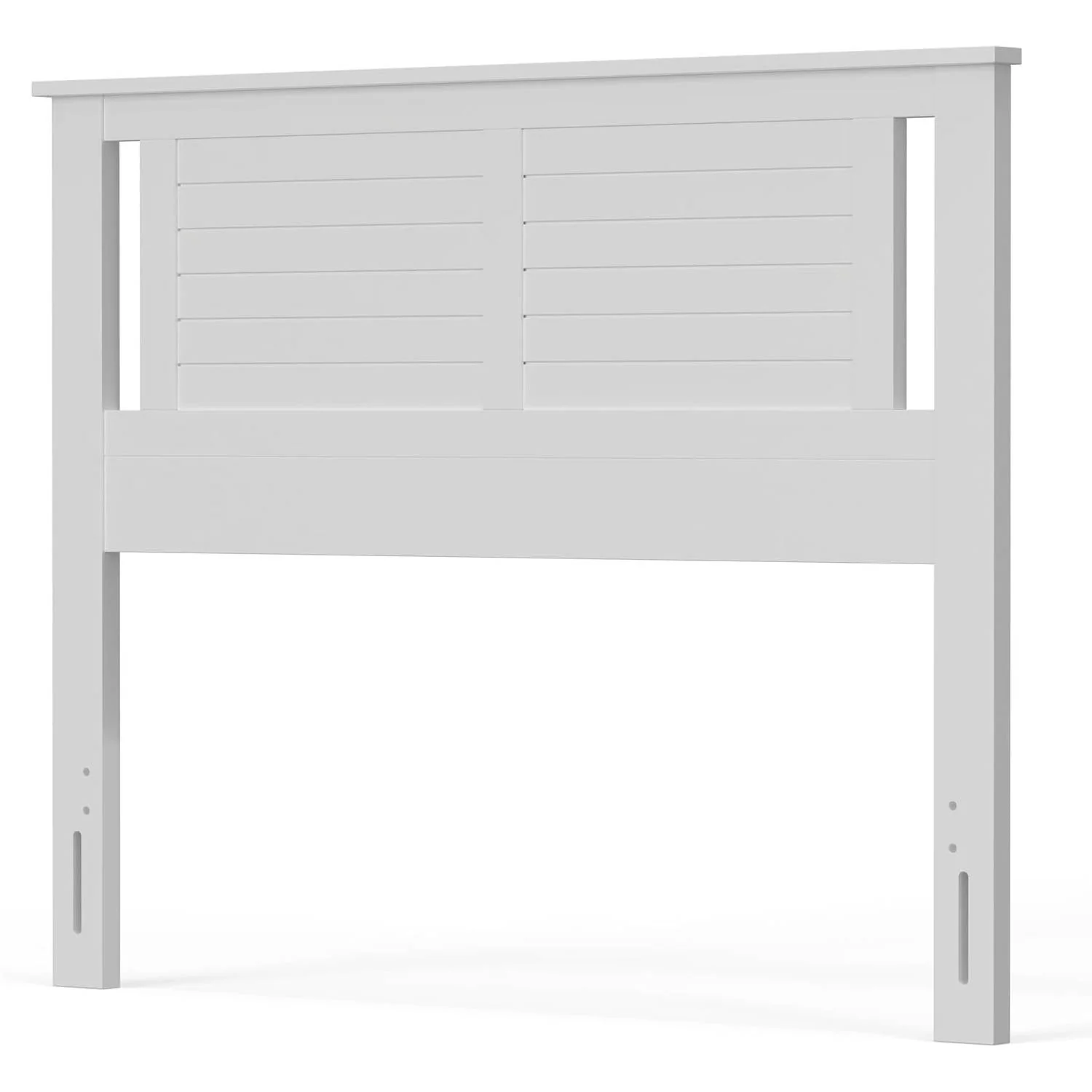 Full size Farmhouse Solid Wood Slatted Headboard in White Finish - Image 3