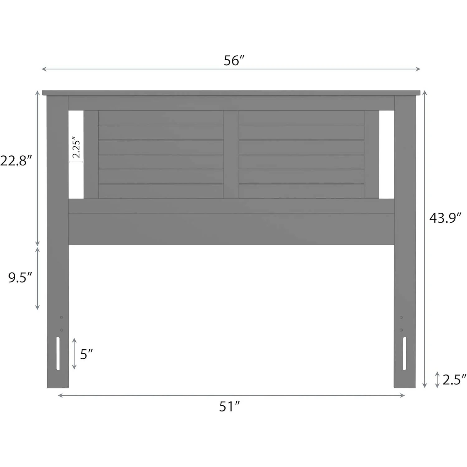 Full size Farmhouse Solid Wood Slatted Headboard in White Finish - Image 5