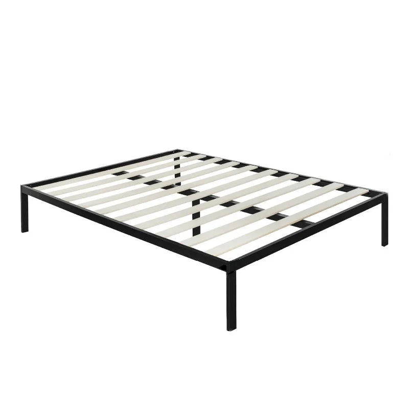 Full Size Modern Black Metal Platform Bed Frame with Wood Slats - Image 3