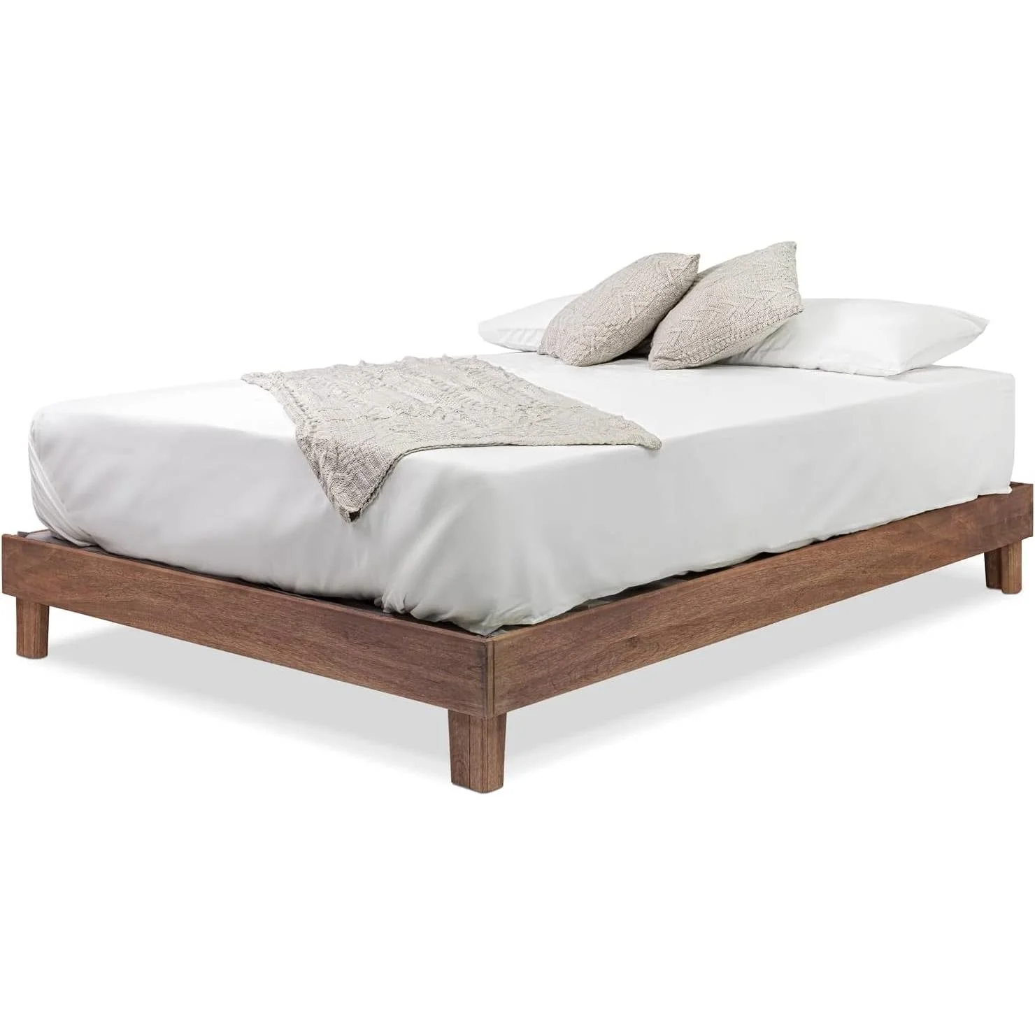 Full size Solid Wood Heavy Duty Platform Bed Frame in Oak Finish - Made In USA - Image 3