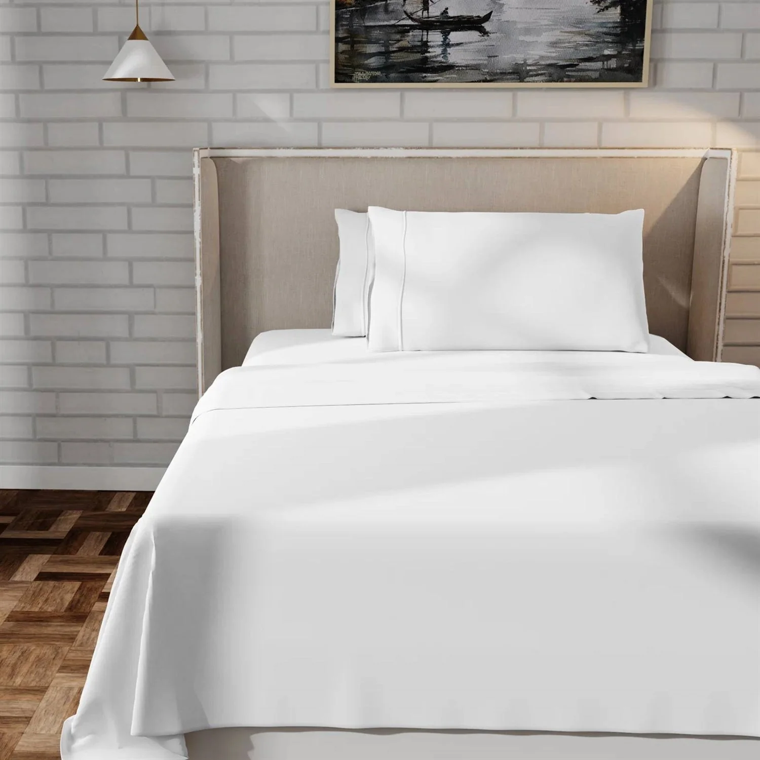 Full size White 100-Percent Certified Organic Cotton Sheet Set - Image 2