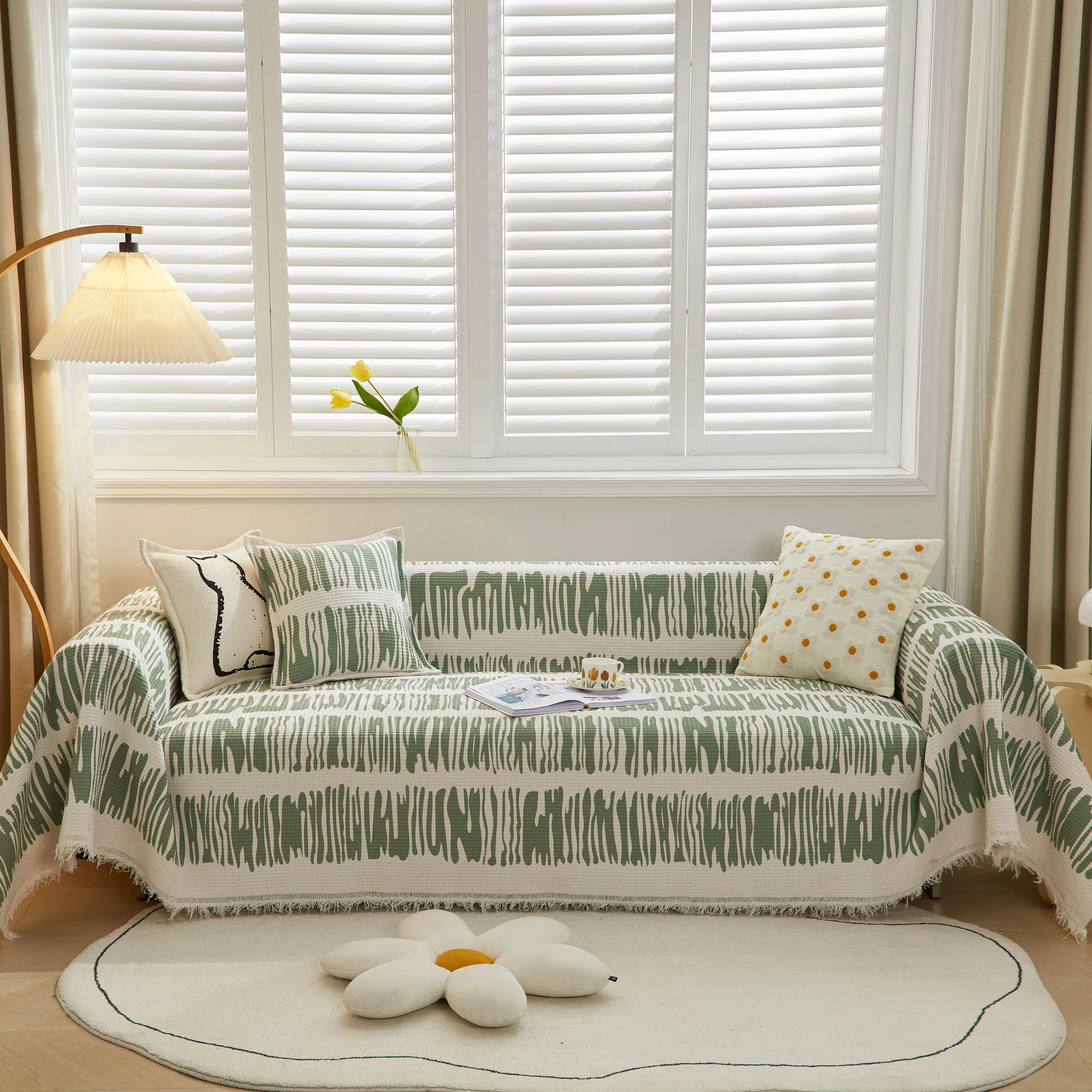 Furniture Covers for Pets, Waffle Lattice Fabric Sofa Throw, Couch Cover Blanket Throw - Image 39