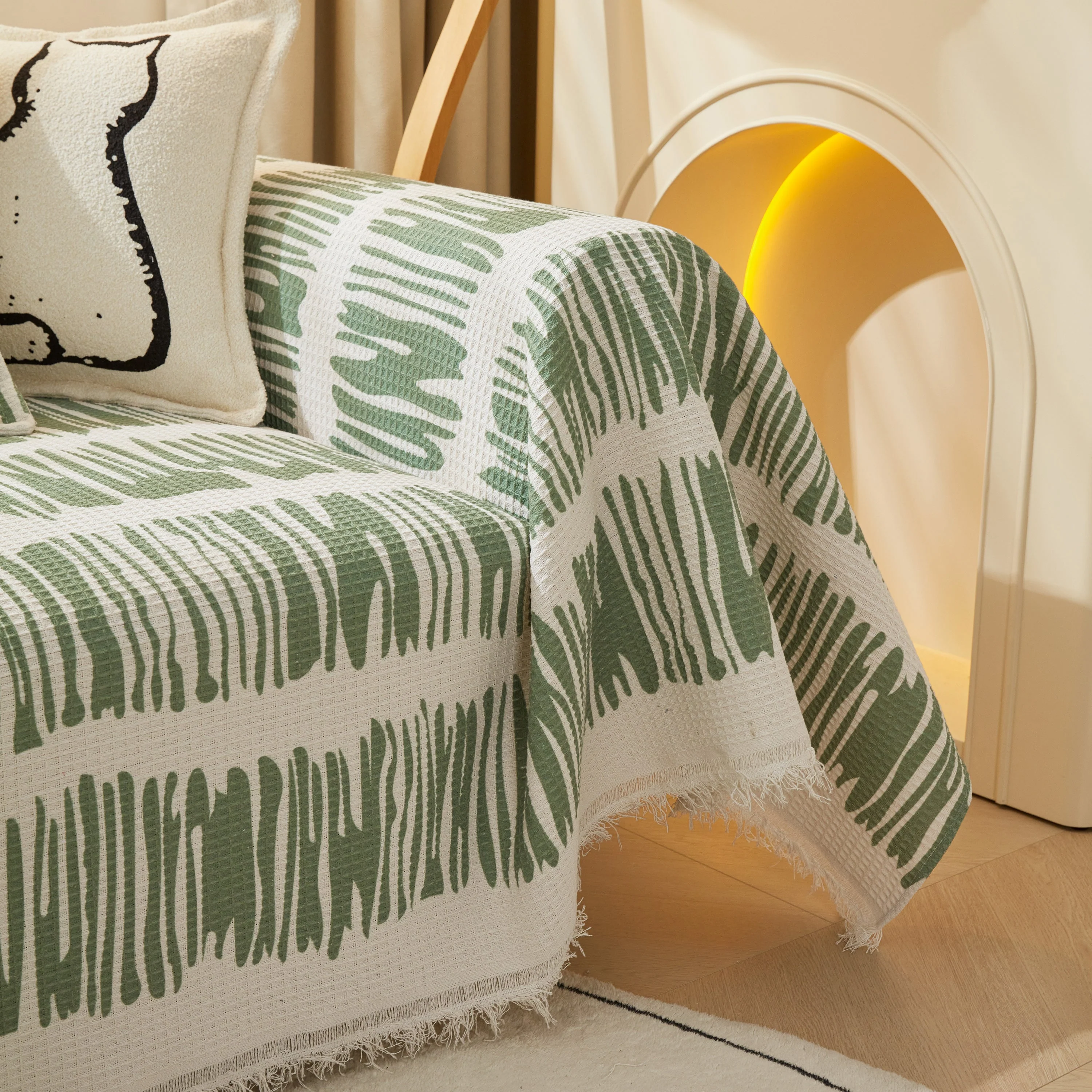 Furniture Covers for Pets, Waffle Lattice Fabric Sofa Throw, Couch Cover Blanket Throw - Image 50