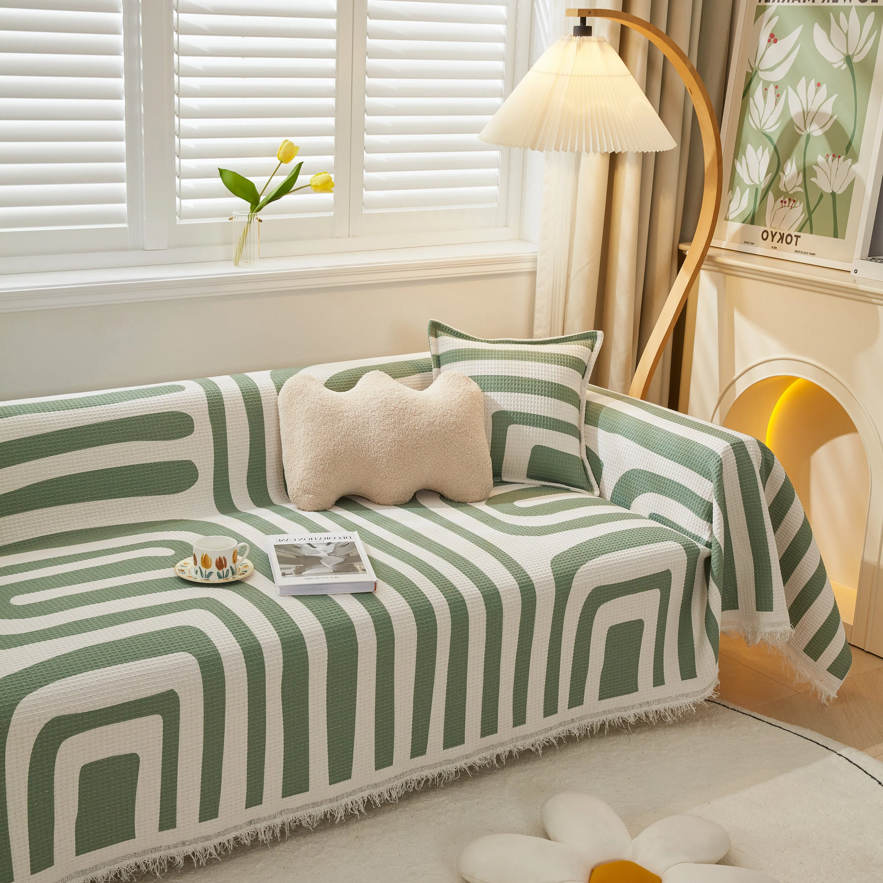 Furniture Covers for Pets, Waffle Lattice Fabric Sofa Throw, Couch Cover Blanket Throw - Image 57