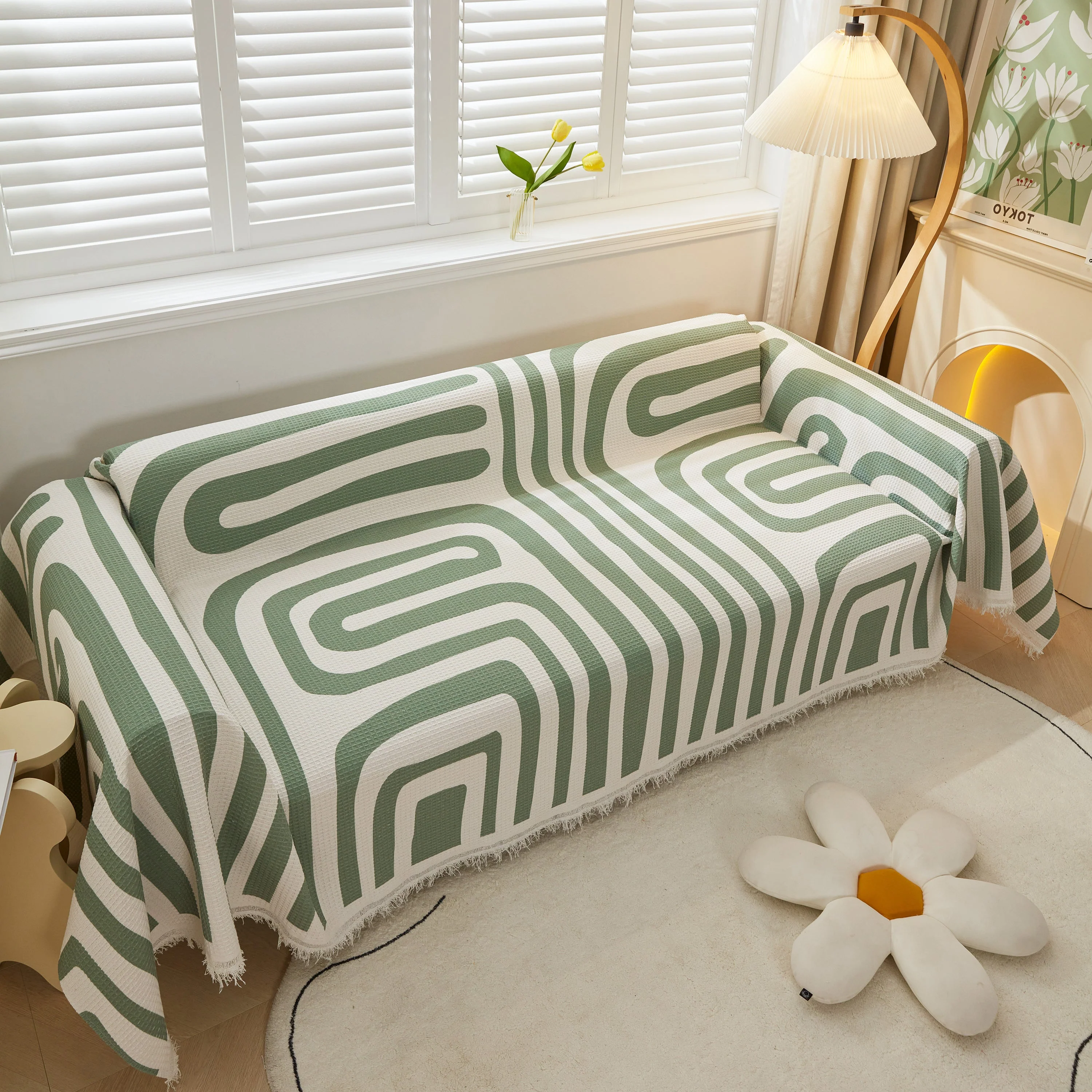 Furniture Covers for Pets, Waffle Lattice Fabric Sofa Throw, Couch Cover Blanket Throw - Image 70