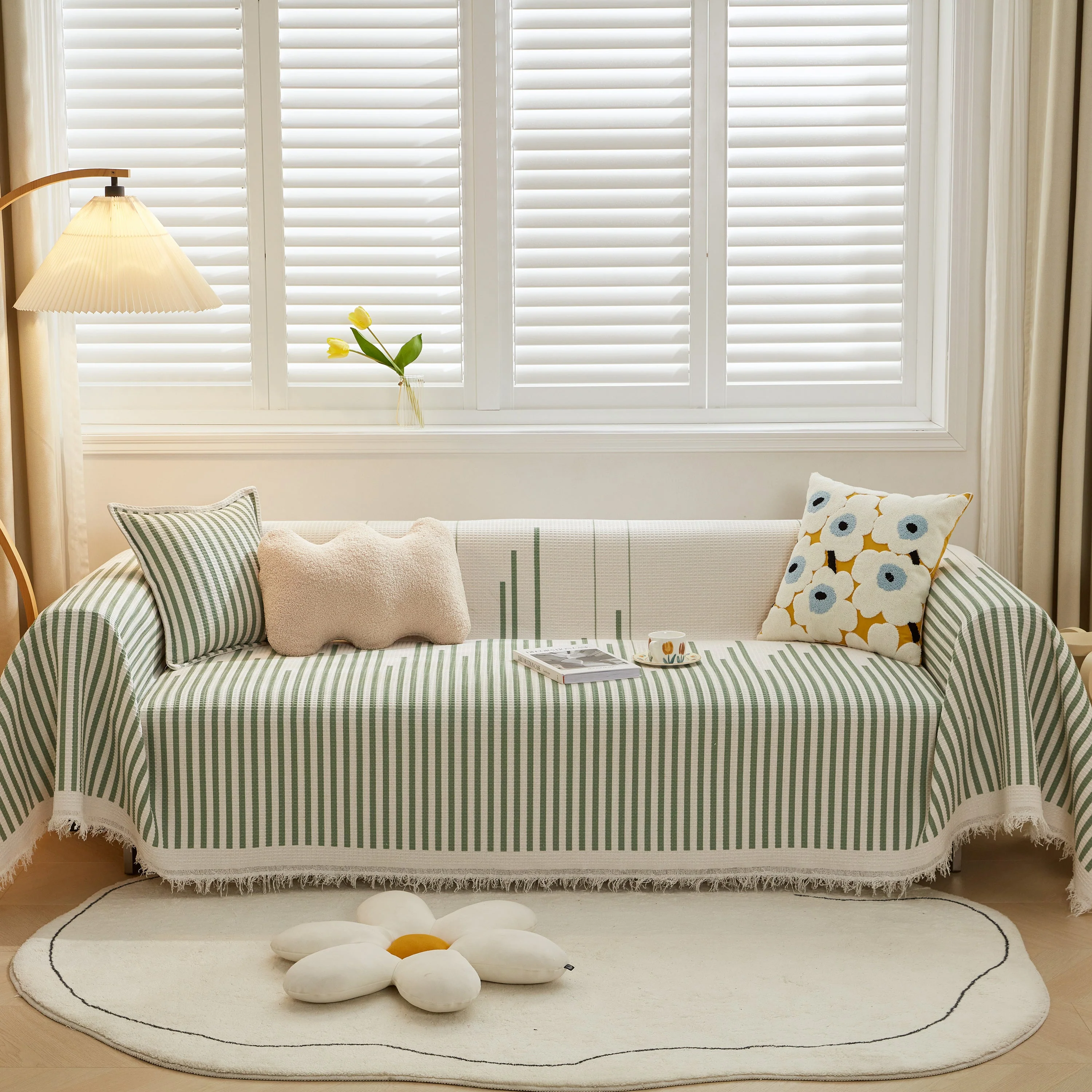 Furniture Covers for Pets, Waffle Lattice Fabric Sofa Throw, Couch Cover Blanket Throw - Image 75