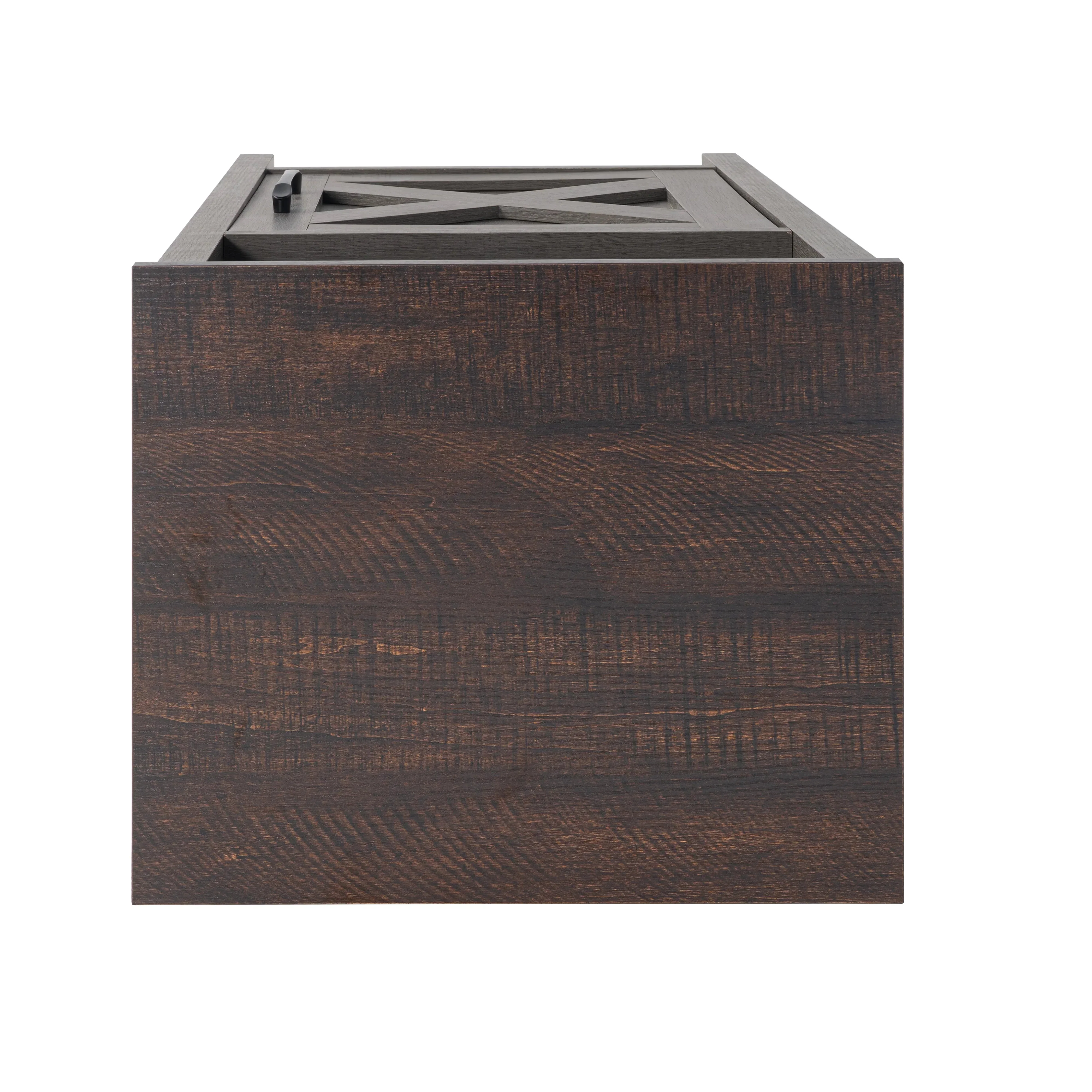 Furniture of America Farmhouse Grey 16-inch Side Table with Barn Door and Open Shelf - Image 12