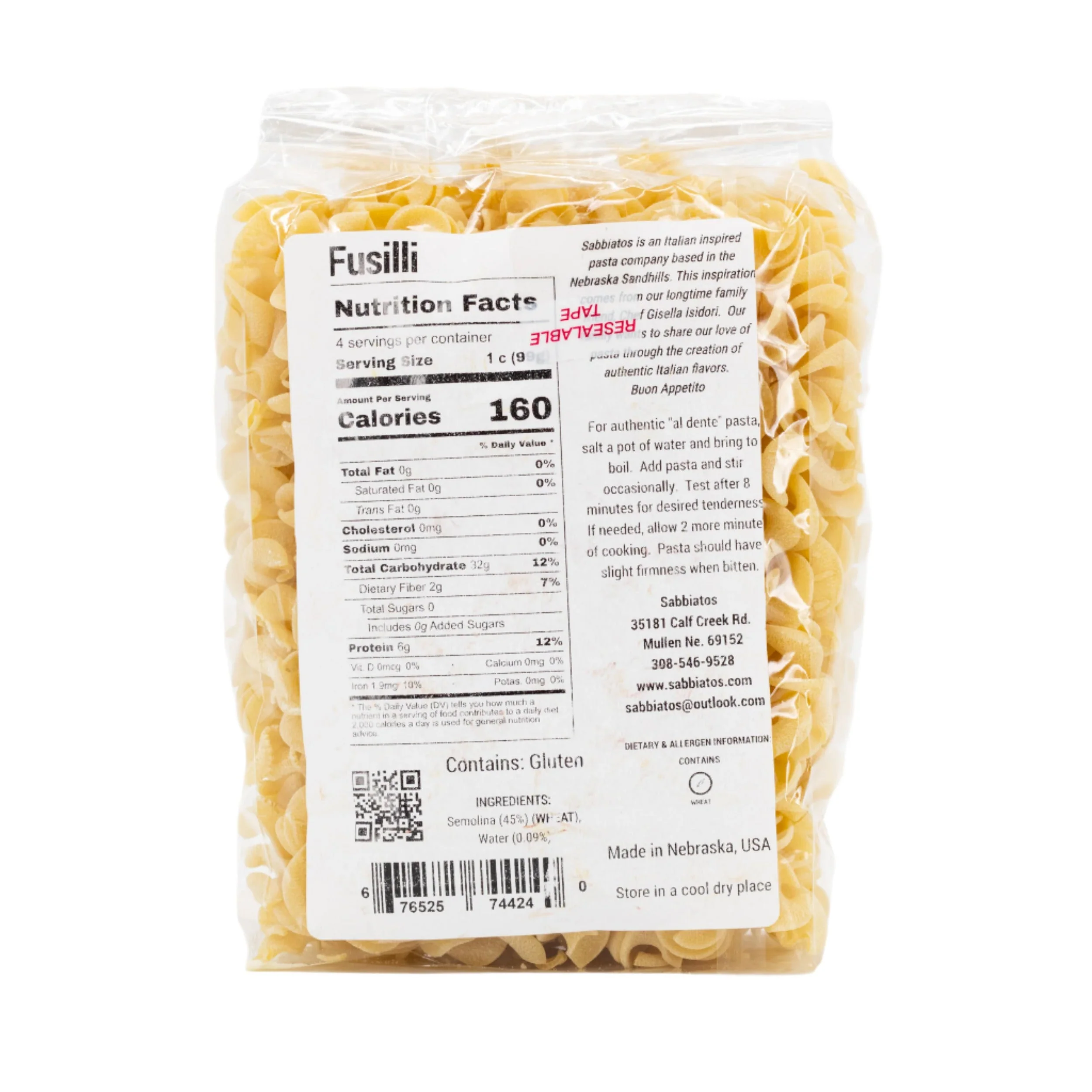 Fusilli Pasta | 16 oz | Pack of 2 | Sabbiatos - Image 4