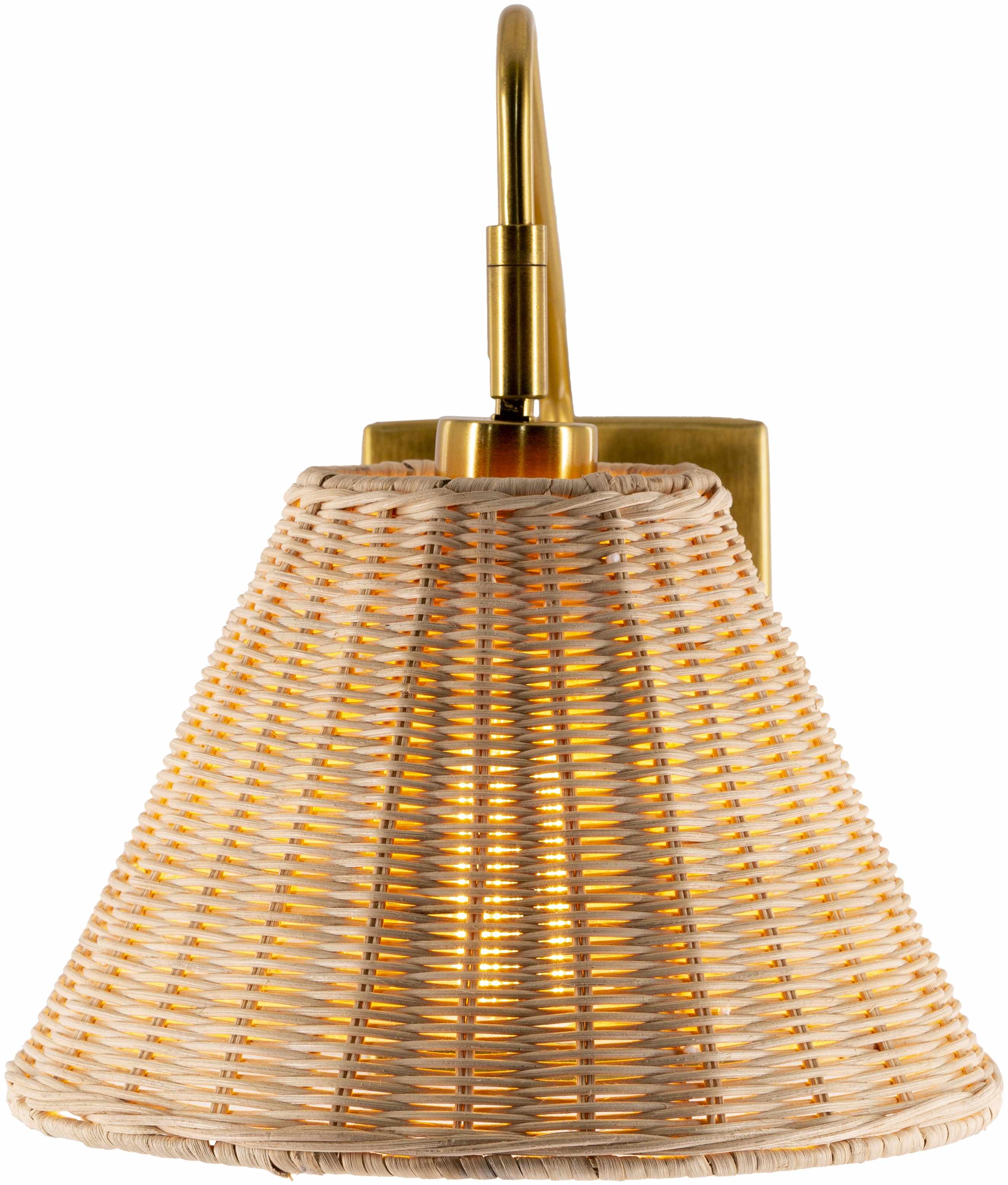 Gabas Gold Iron Rattan Wall Sconces - Image 11