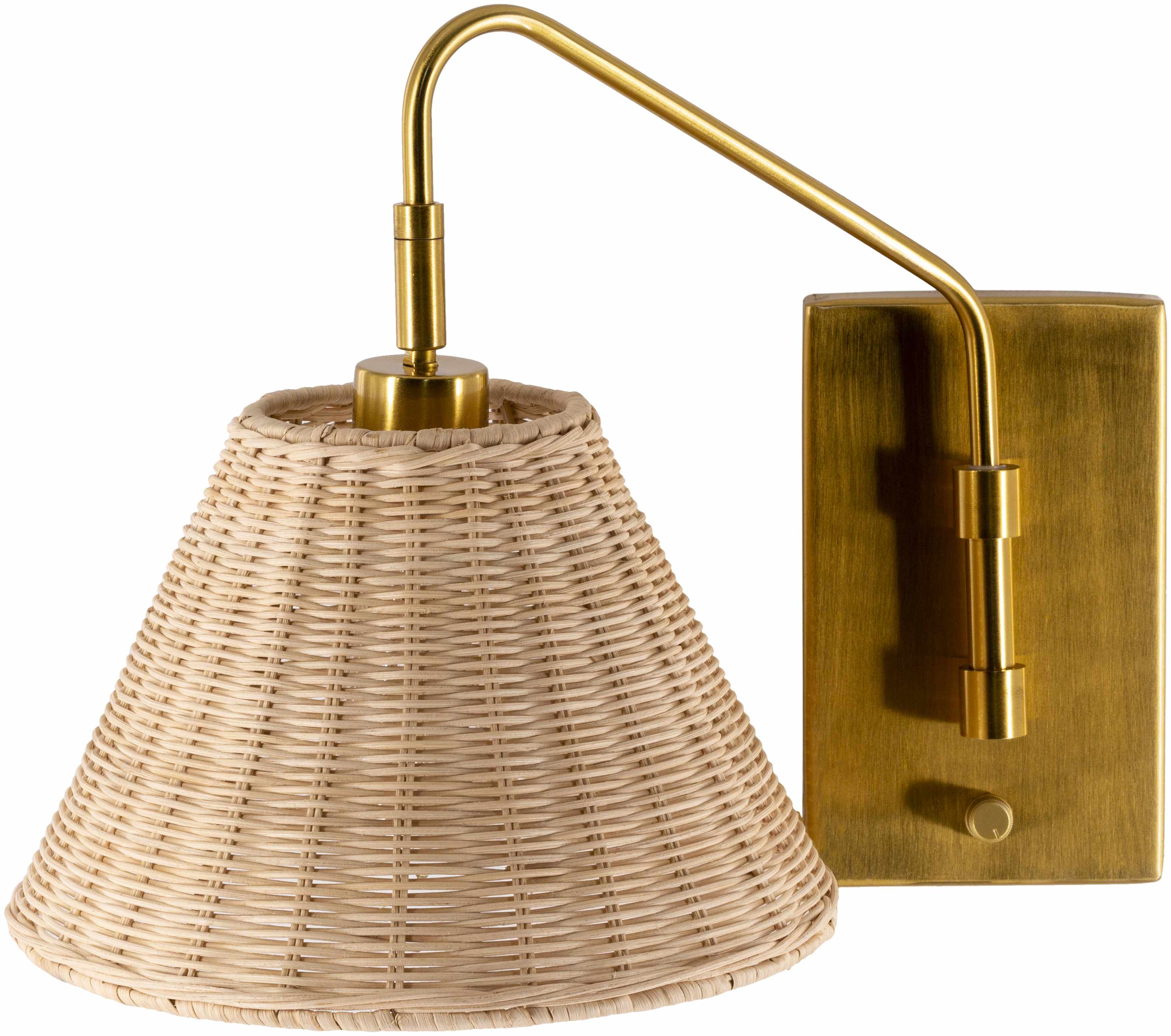 Gabas Gold Iron Rattan Wall Sconces - Image 2