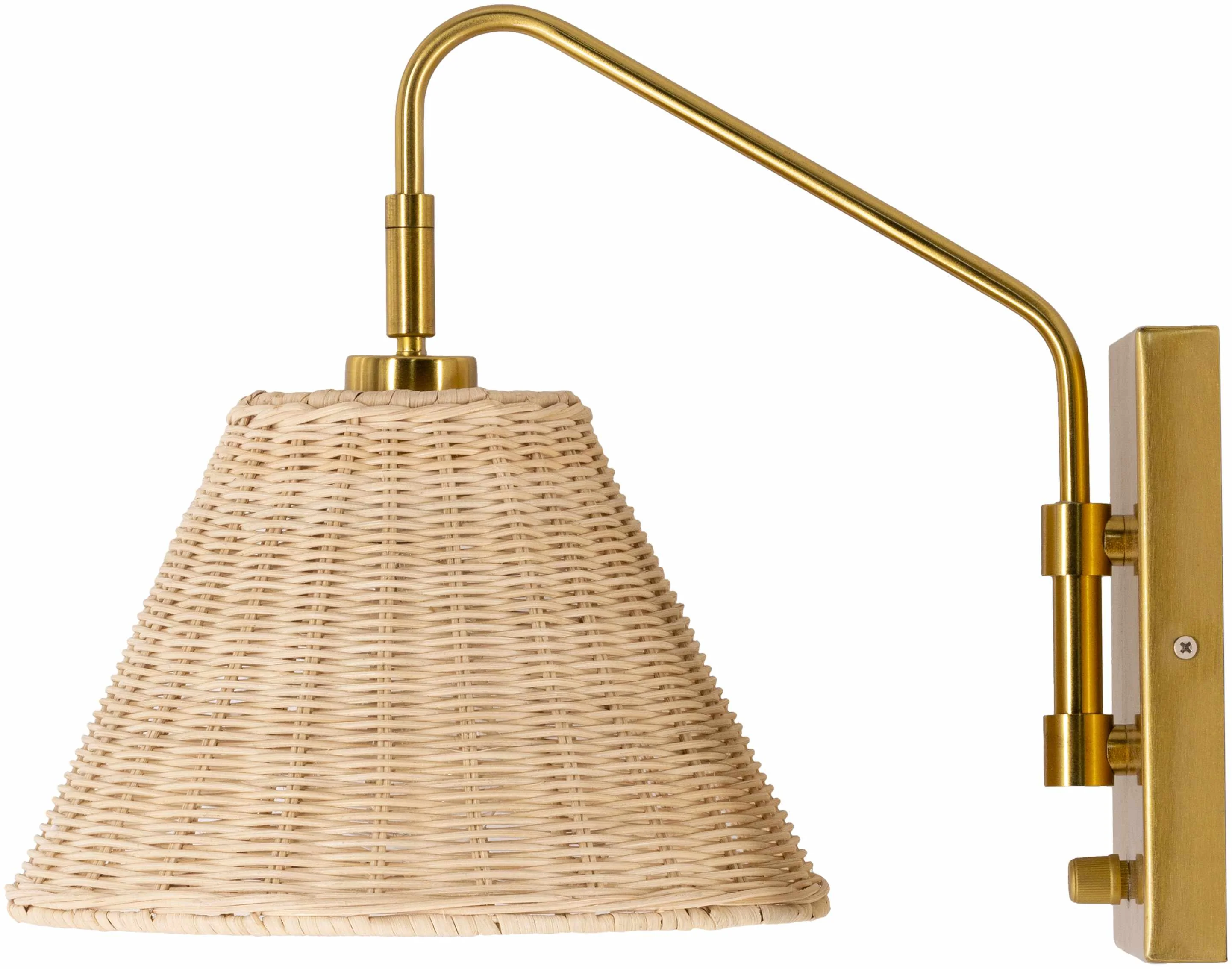 Gabas Gold Iron Rattan Wall Sconces - Image 7
