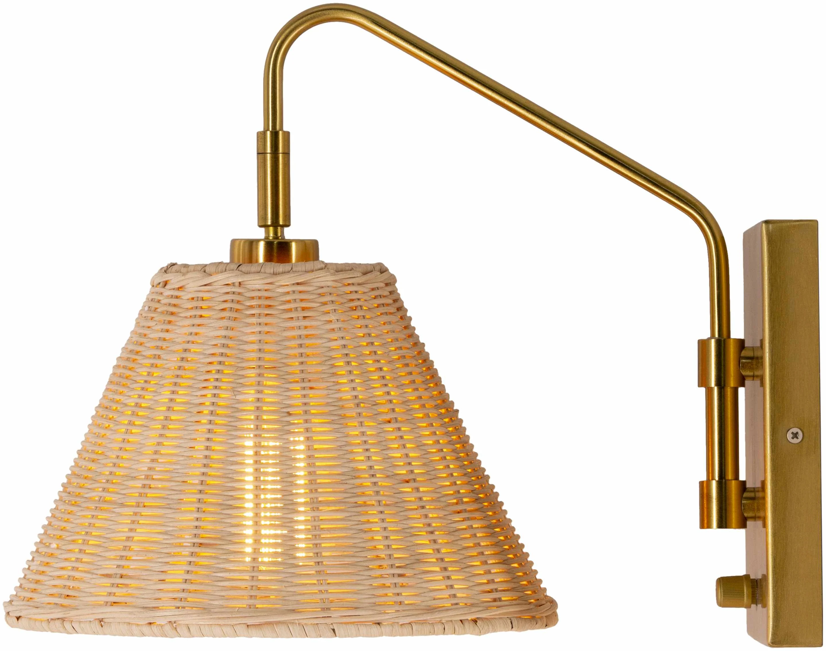 Gabas Gold Iron Rattan Wall Sconces - Image 8
