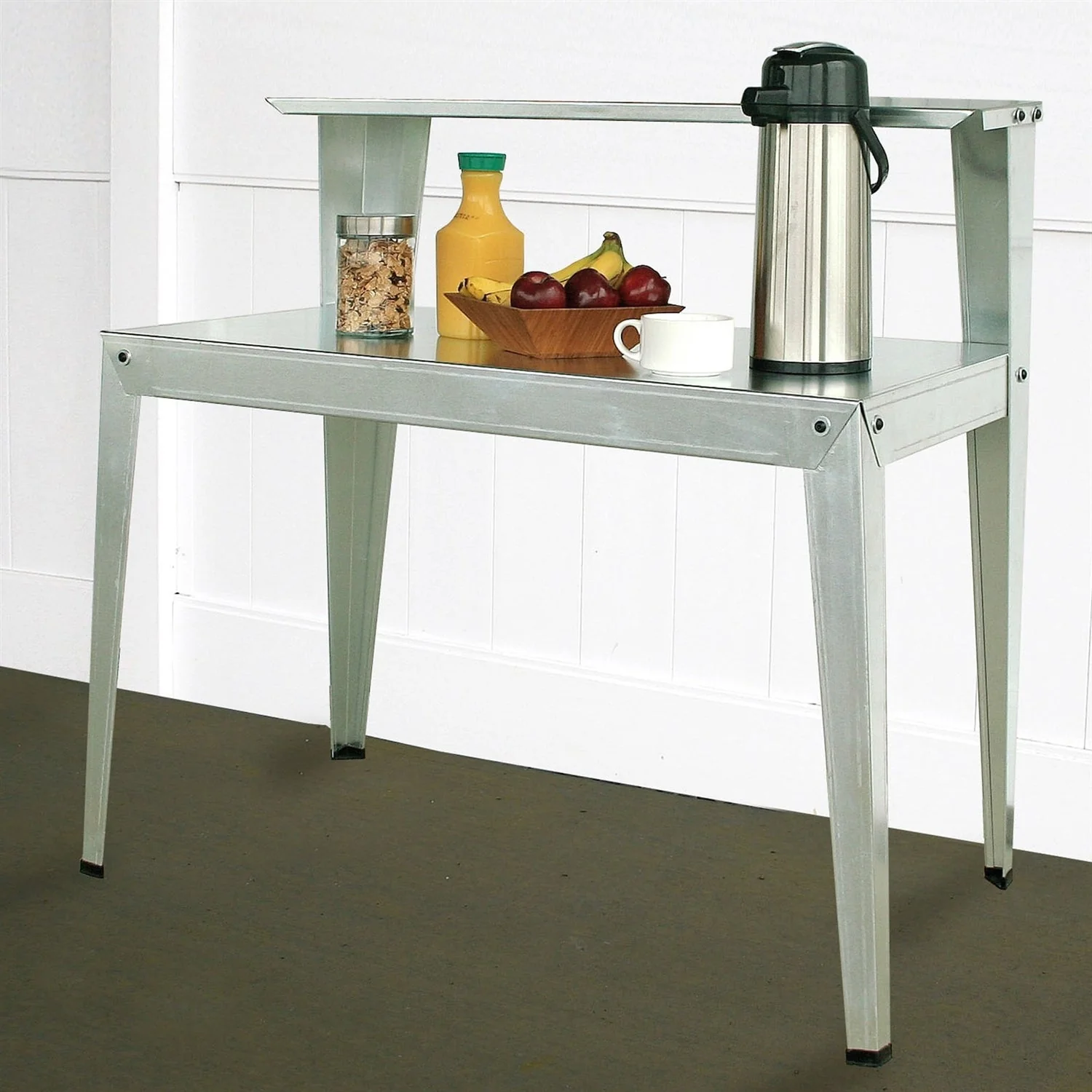Galvanized Steel Potting Bench Garden Workstation Rack Table - Image 4
