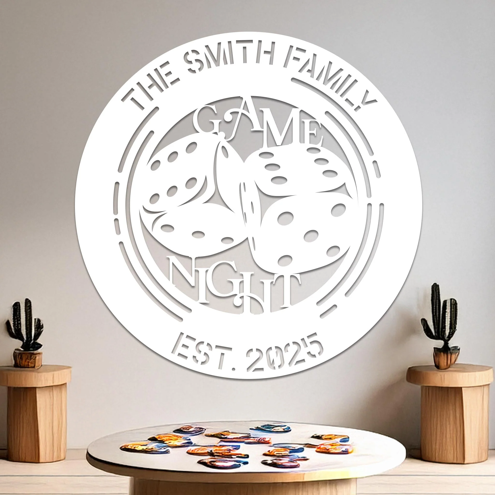 Game Night Dice Family Name Established Sign - Image 2