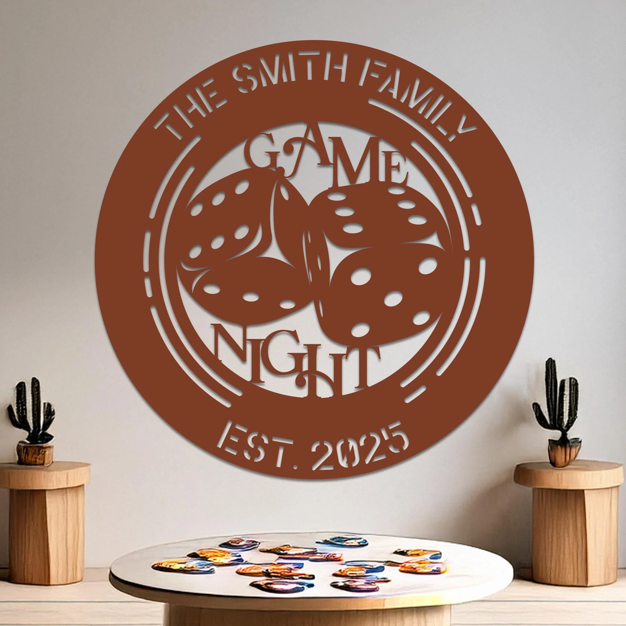 Game Night Dice Family Name Established Sign - Image 4