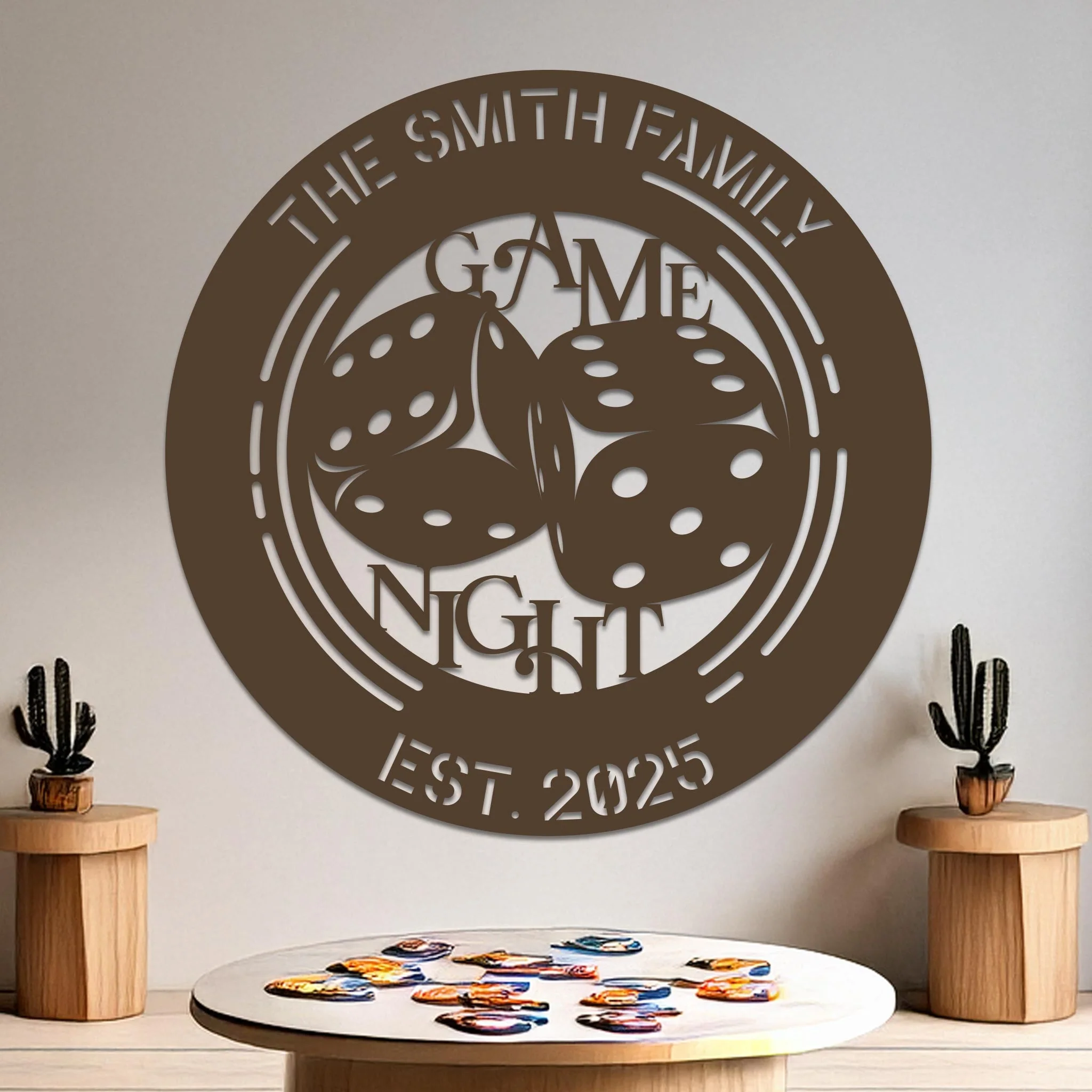 Game Night Dice Family Name Established Sign - Image 5
