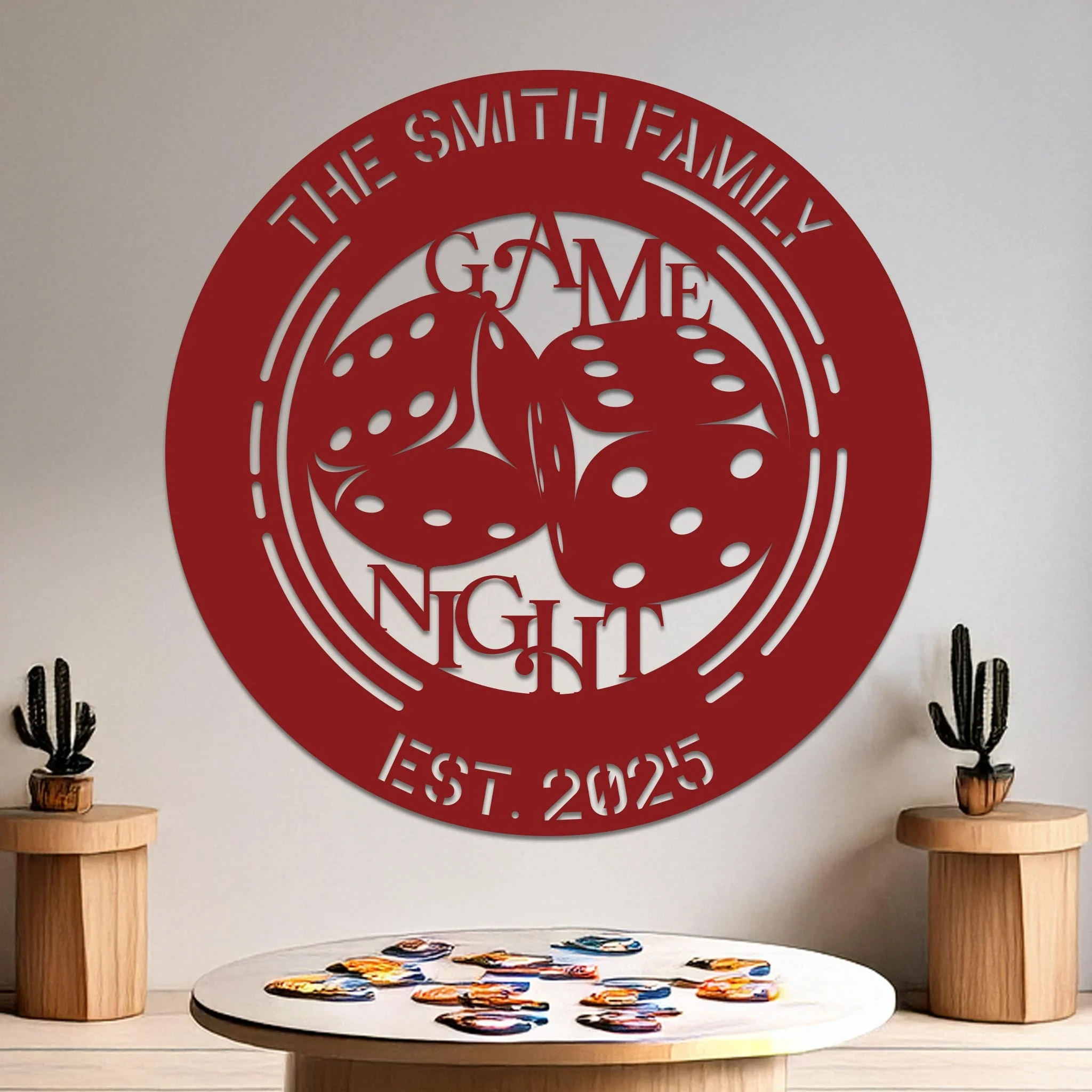 Game Night Dice Family Name Established Sign - Image 8