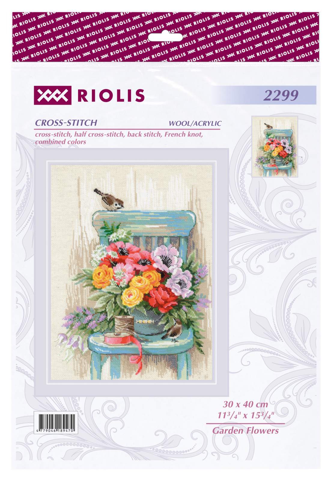 Garden Flowers R2299 Counted Cross Stitch Kit - Image 2